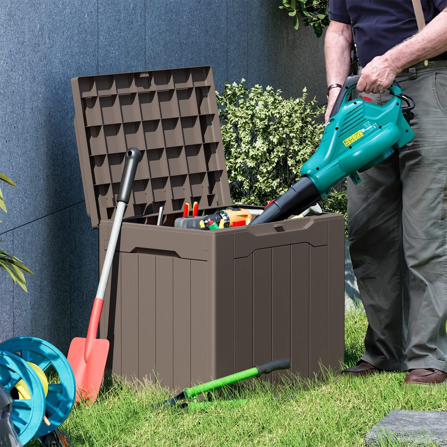 Caja de Resina Greesum 117 L Almacenamiento Exterior Marrón