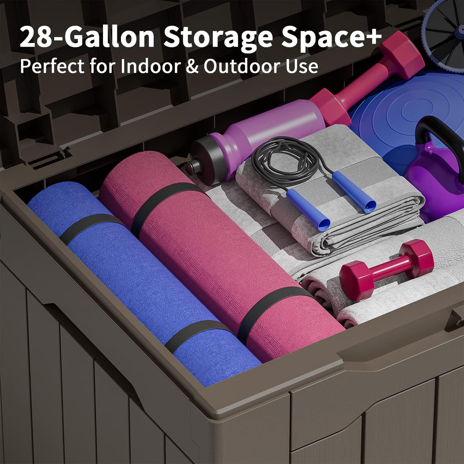 Caja de Resina Greesum 117 L Almacenamiento Exterior Marrón