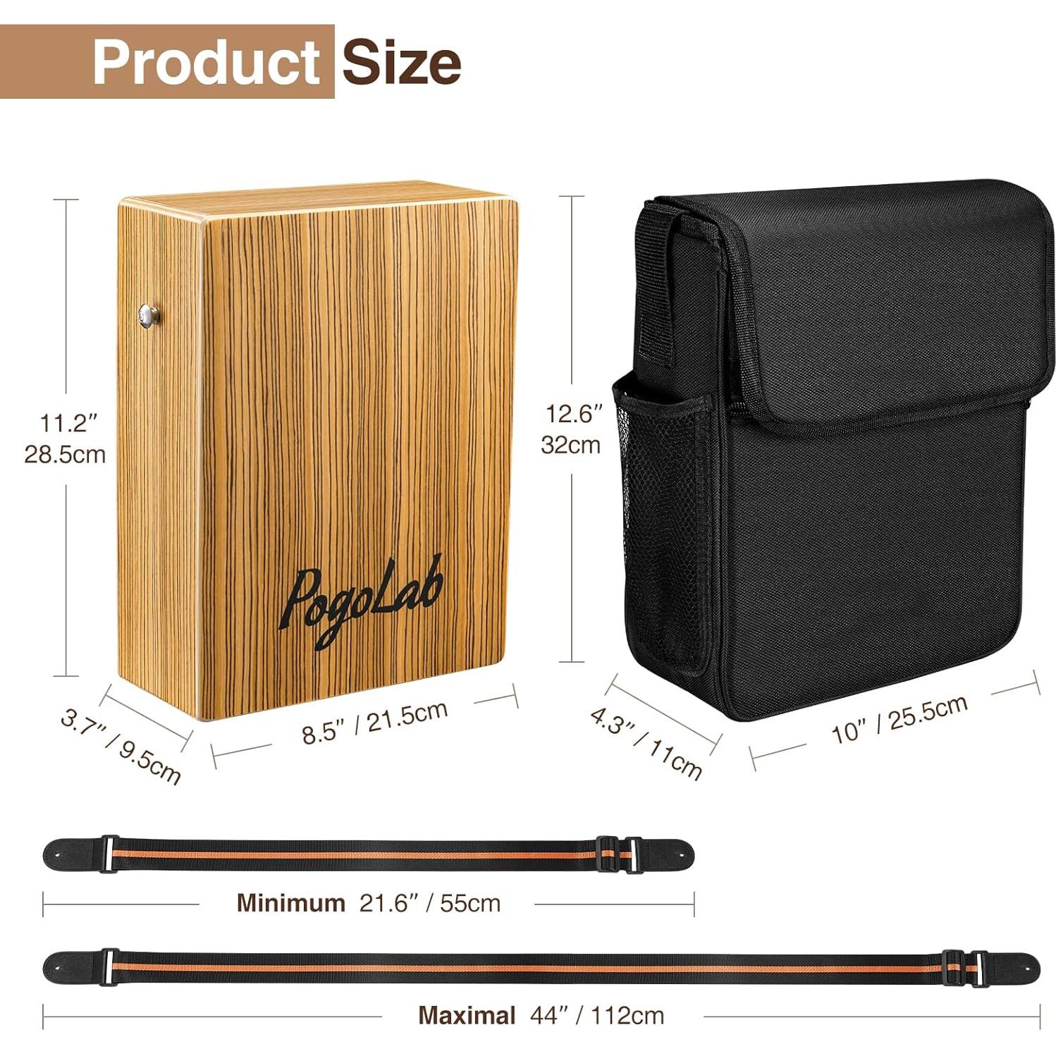 Cajón de viaje POGOLAB de madera con correa y bolsa