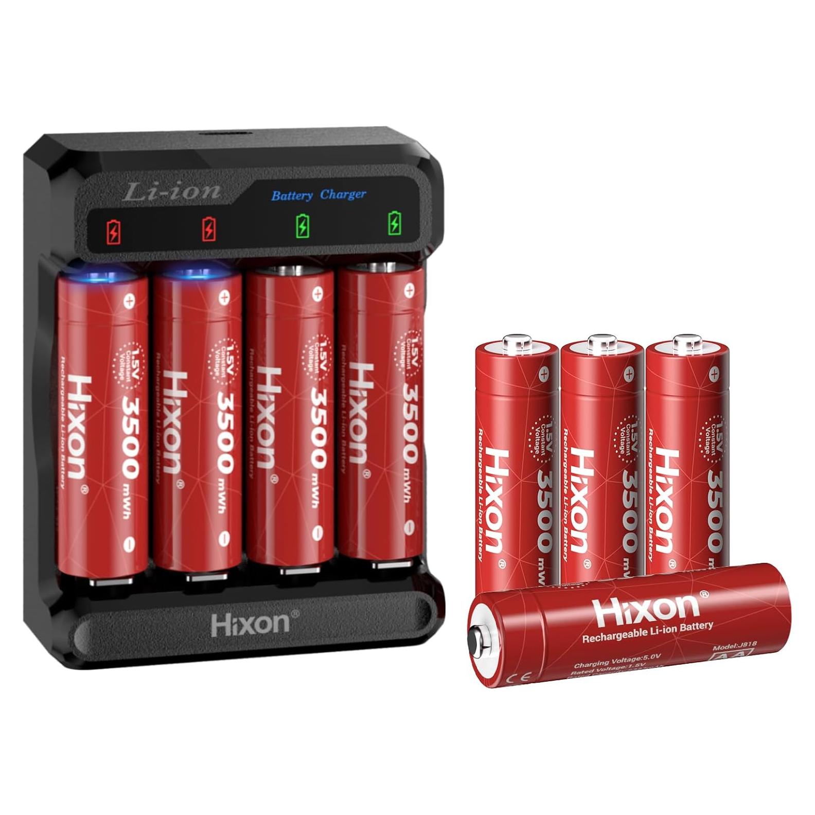 Baterías recargables AA Hixon 3500mWh 8 unidades con cargador