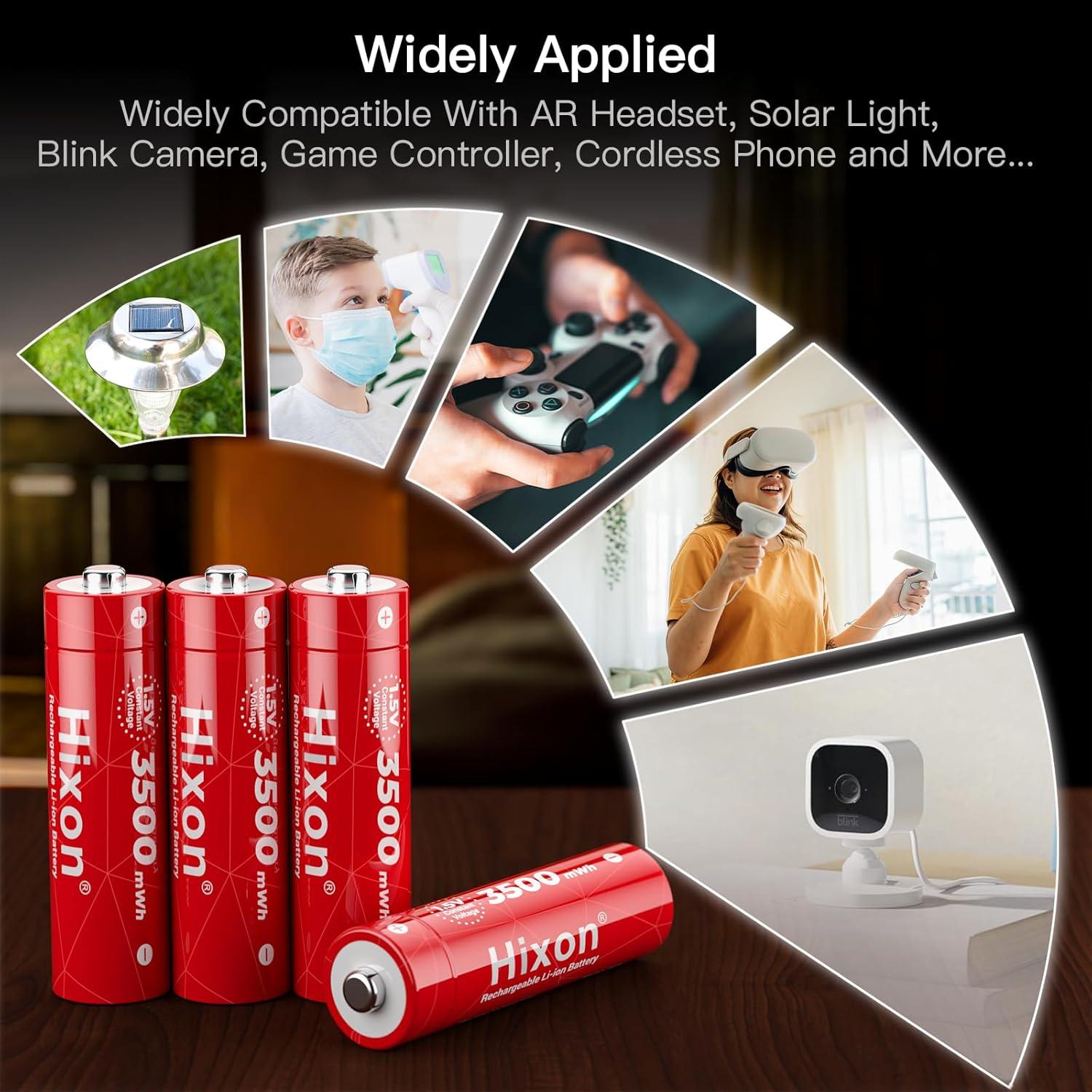 Baterías recargables AA Hixon 3500mWh 8 unidades con cargador