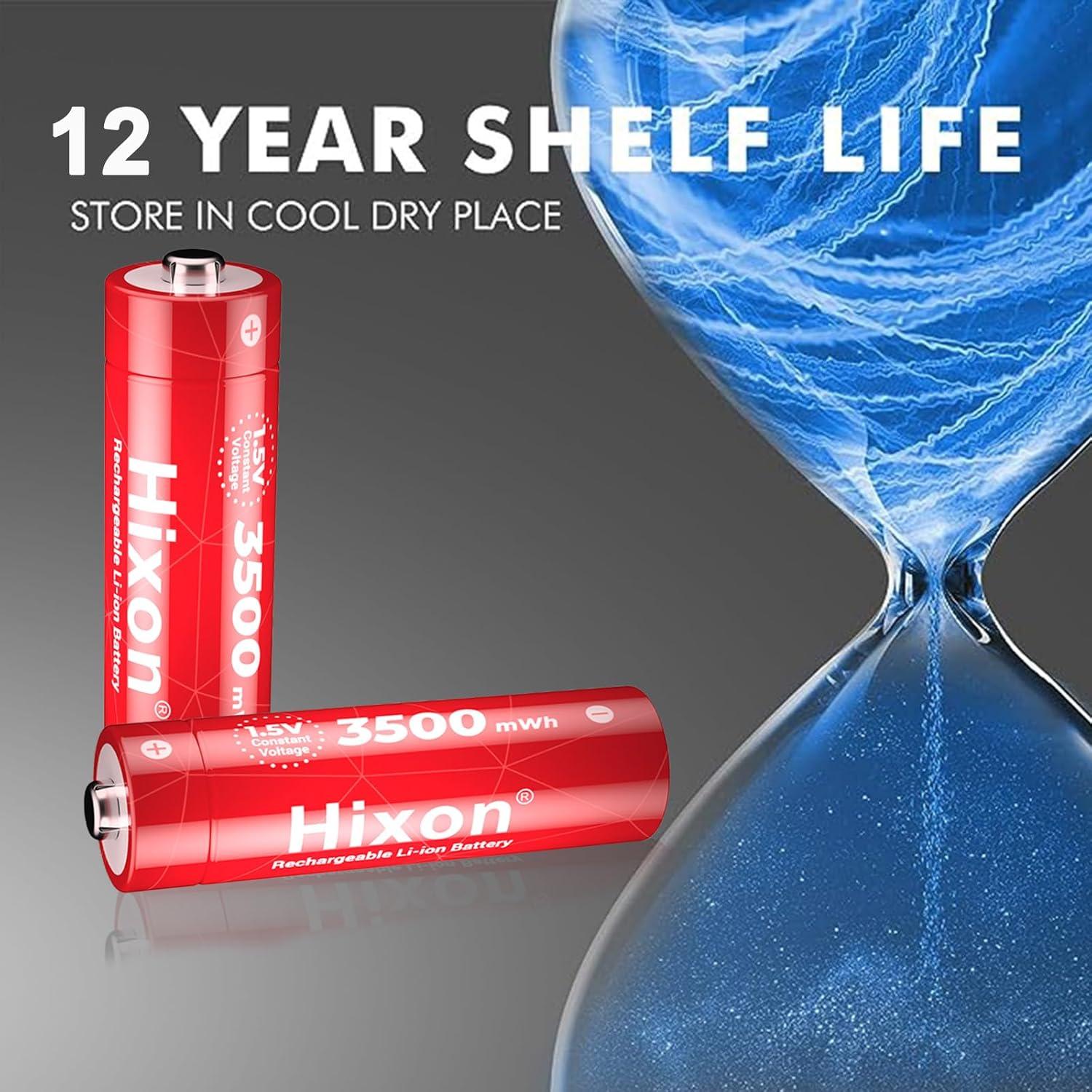 Baterías recargables AA Hixon 3500mWh 8 unidades con cargador