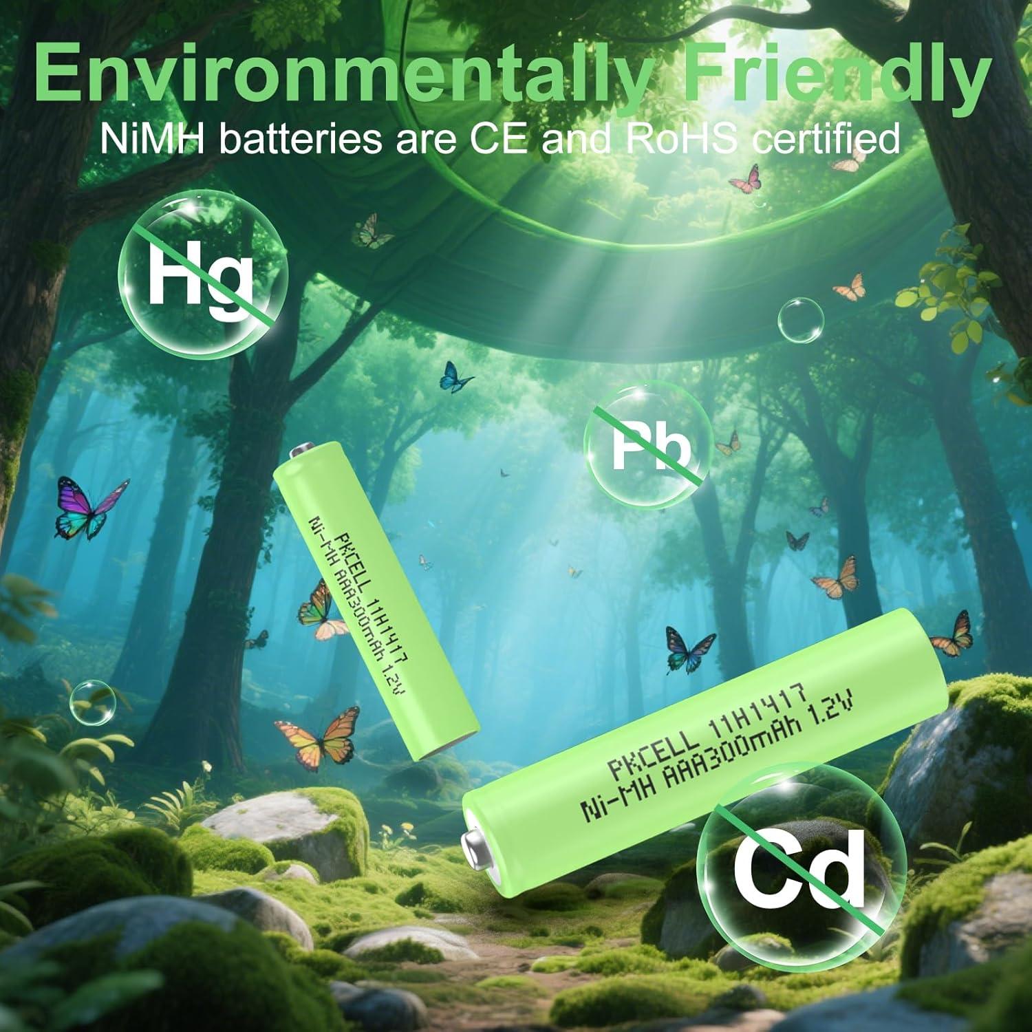 Baterías Recargables AAA PKCELL 1.2V 300mAh Paquete de 8