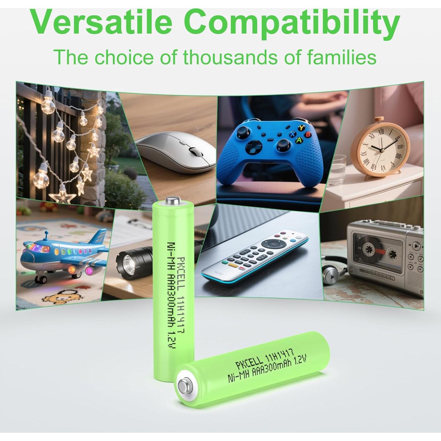 Baterías Recargables AAA PKCELL 1.2V 300mAh Paquete de 8