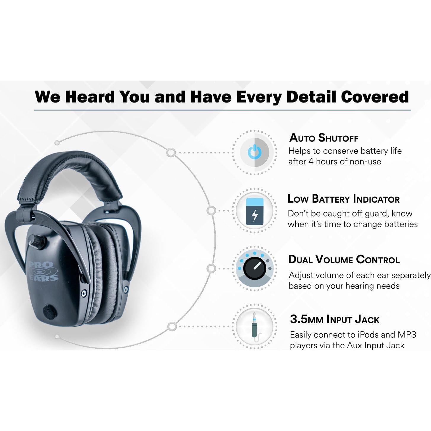 Protección Auditiva Electrónica Pro Ears Pro Tac Slim NRR 28