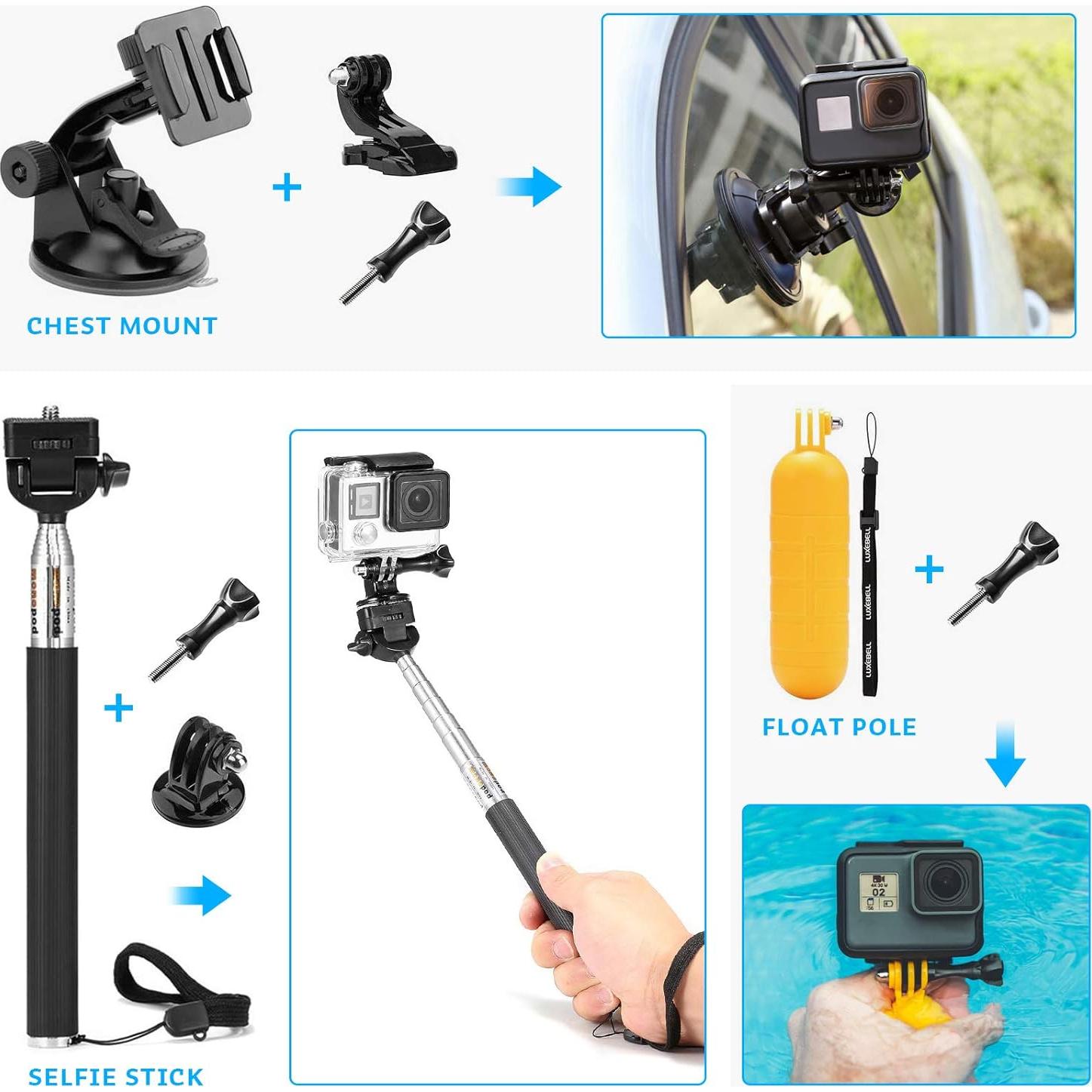 Kit de Accesorios Luxebell 14-en-1 para Cámara AKASO 4K