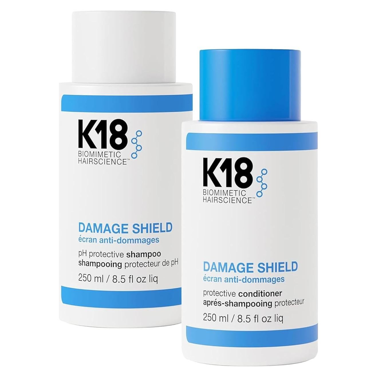 Champú y Acondicionador K18 Damage Shield 250 ml x2 - Suavizante y Protector