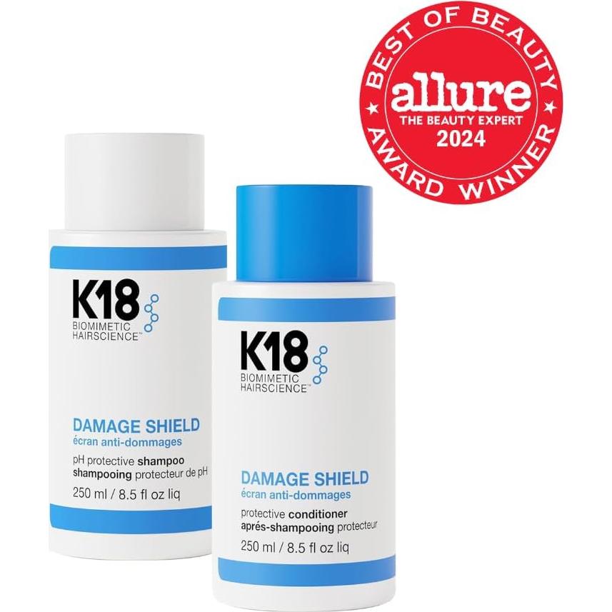 Champú y Acondicionador K18 Damage Shield 250 ml x2 - Suavizante y Protector