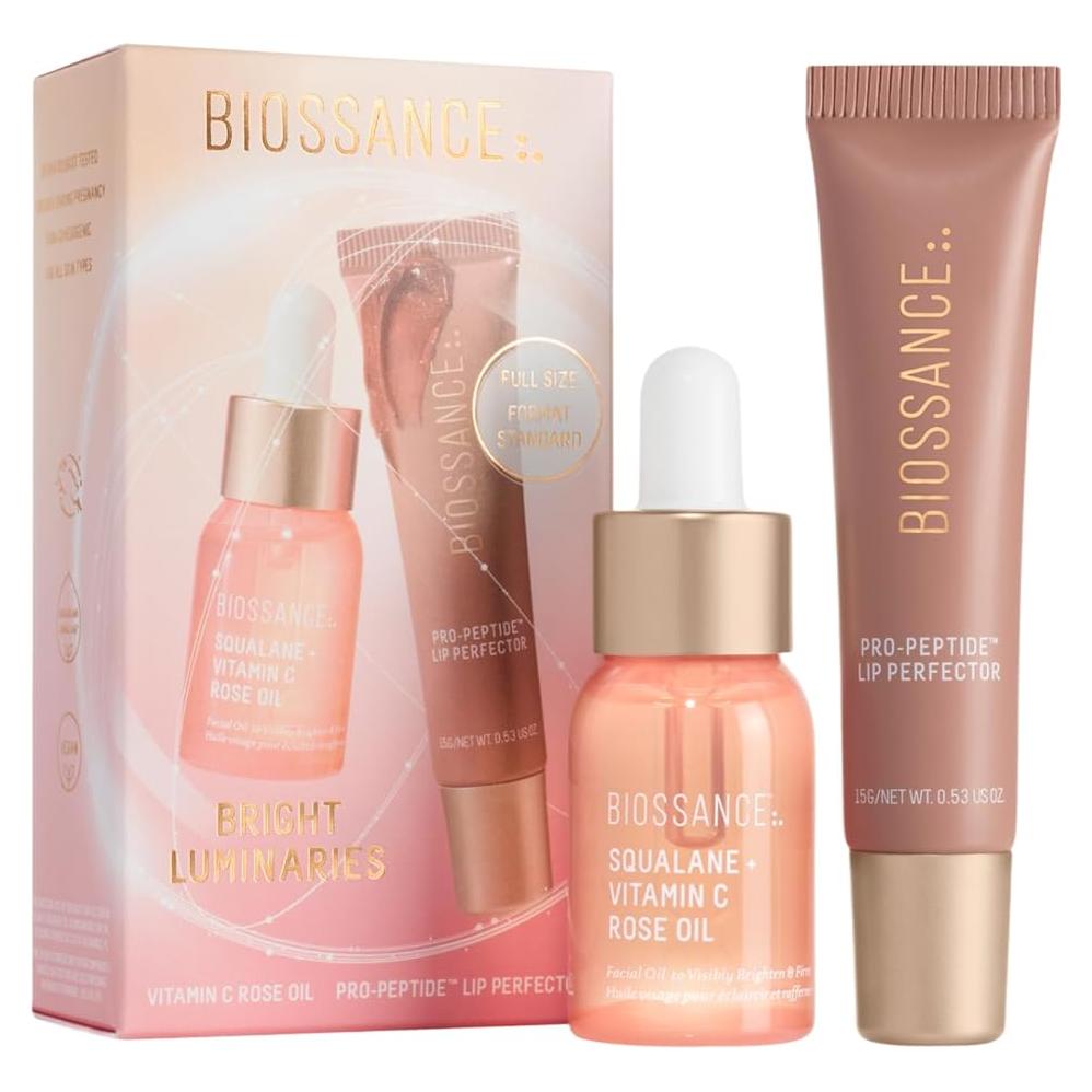 Conjunto de Cuidado de Piel Biossance - Aceite de Rosa y Labios