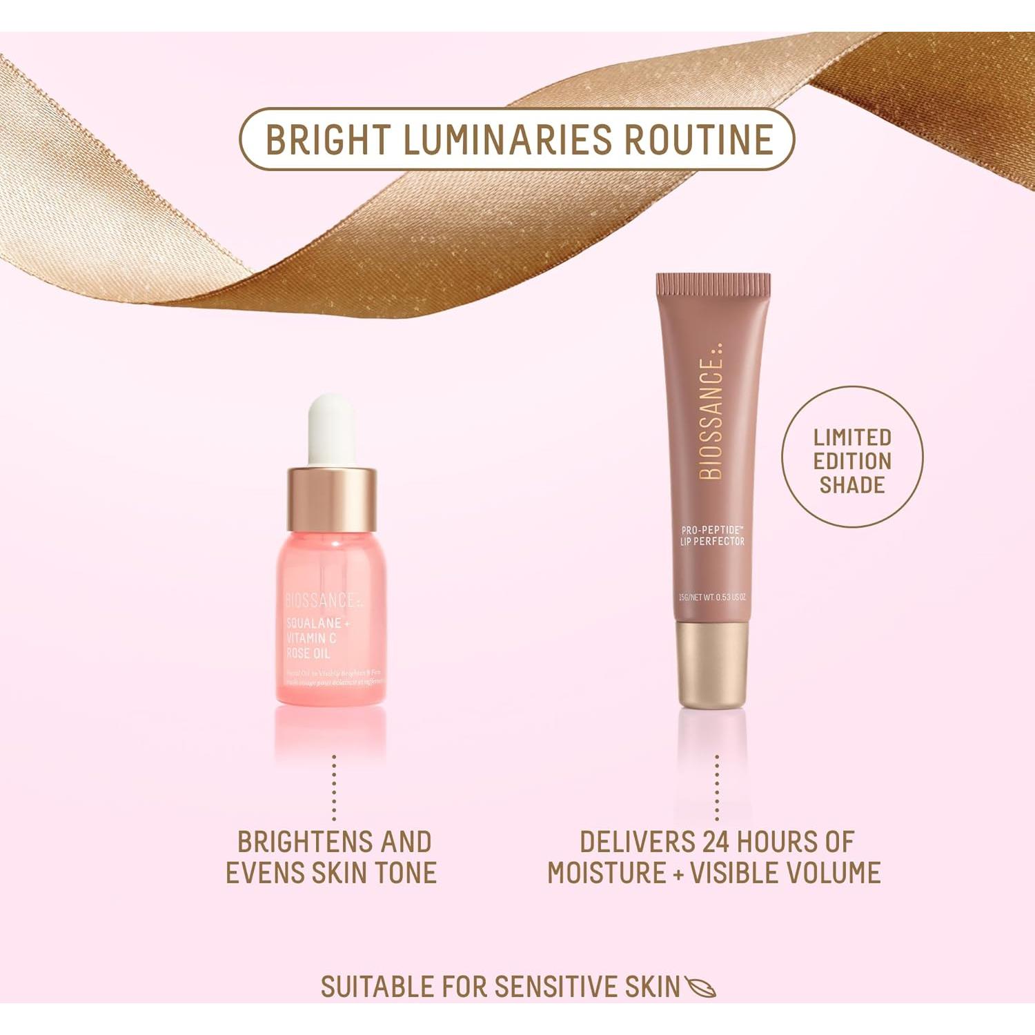 Conjunto de Cuidado de Piel Biossance - Aceite de Rosa y Labios