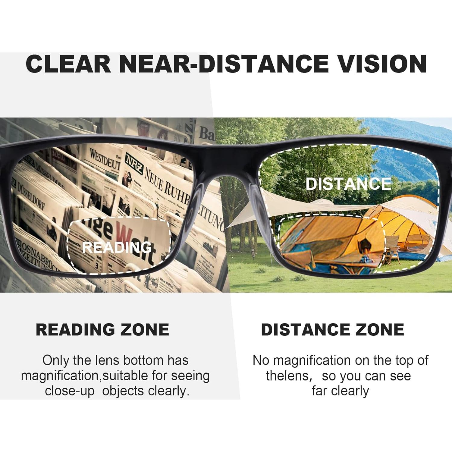 Lentes Bifocales Missfive 2 Paquetes Anti Luz Azul 2.5x