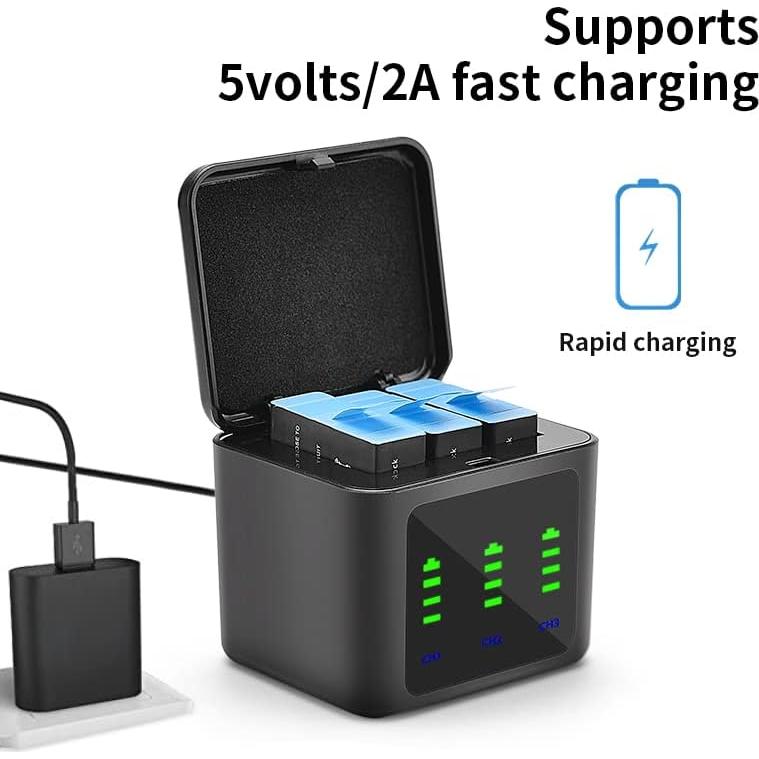 Baterías Recargables Eeyrnduy para GoPro Hero 9/10/11 Combo 3