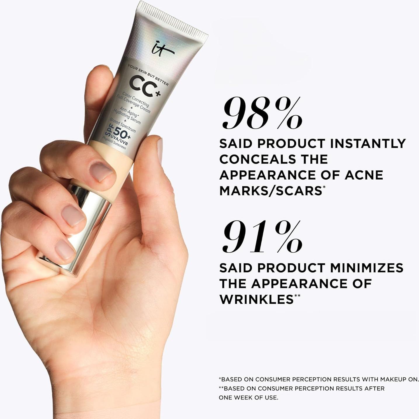 IT Cosmetics CC+ Crema SPF 50+ 32 ml + Brocha 2-en-1