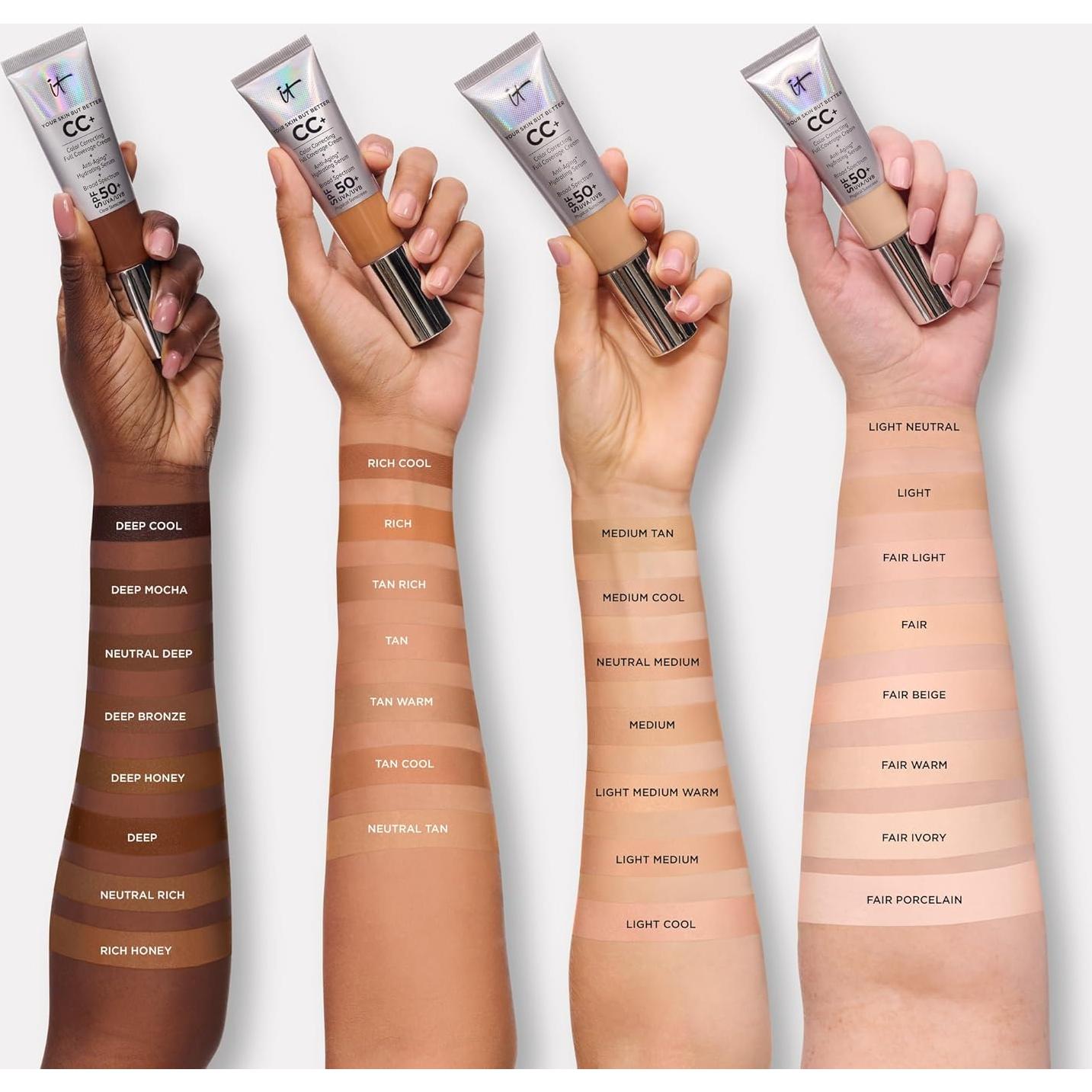 IT Cosmetics CC+ Crema SPF 50+ 32 ml + Brocha 2-en-1