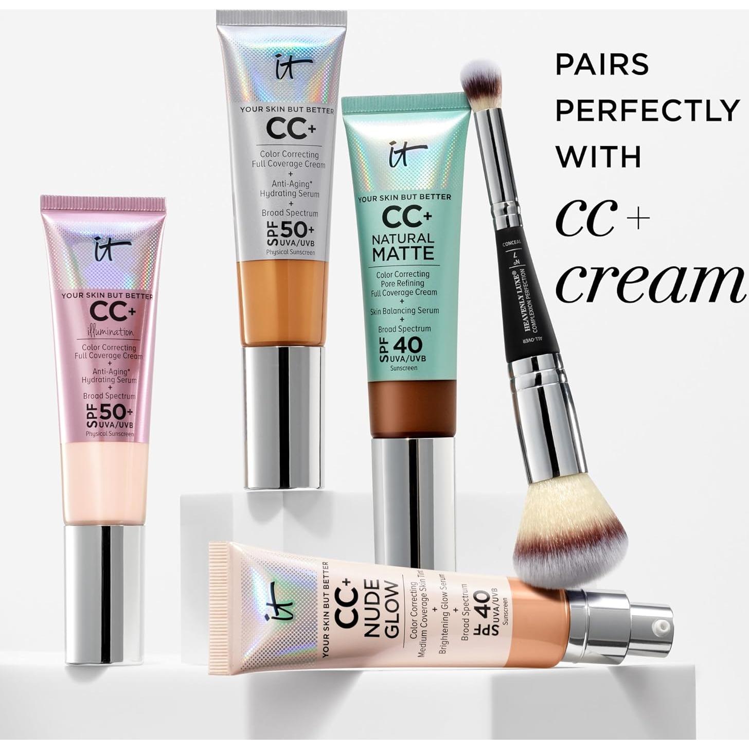 IT Cosmetics CC+ Crema SPF 50+ 32 ml + Brocha 2-en-1