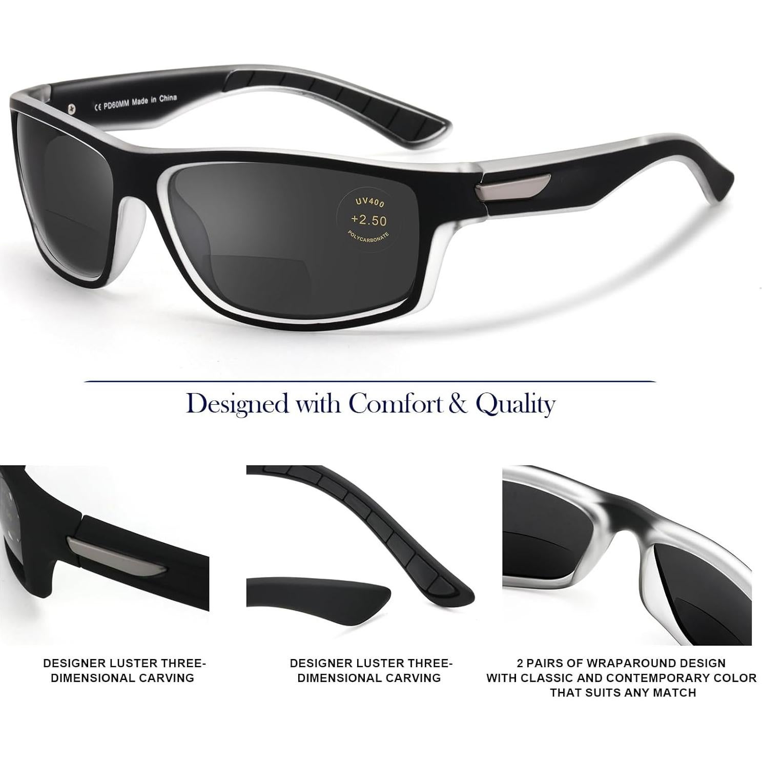 Gafas de Sol Bifocales Missfive 2-Pack UV400 Hombres