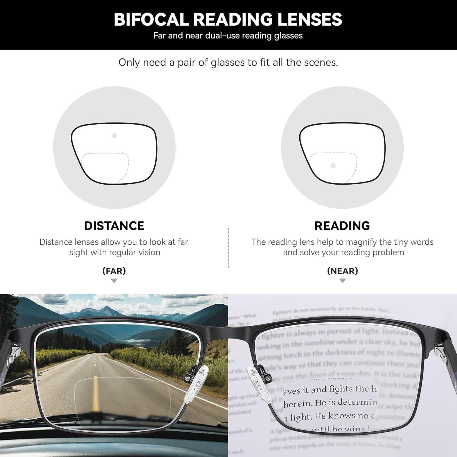 Paquete de 2 gafas progresivas GOGLEAS para hombres