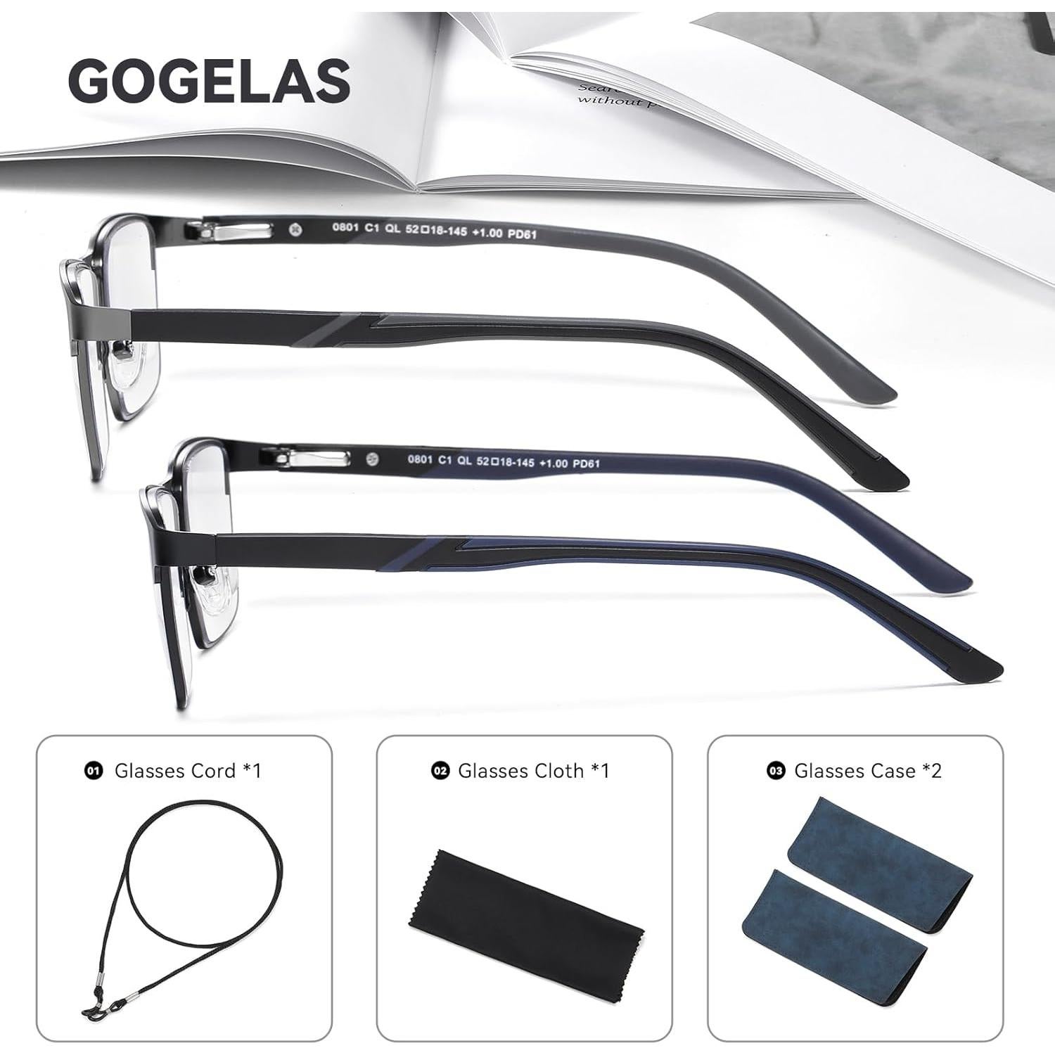 Paquete de 2 gafas progresivas GOGLEAS para hombres