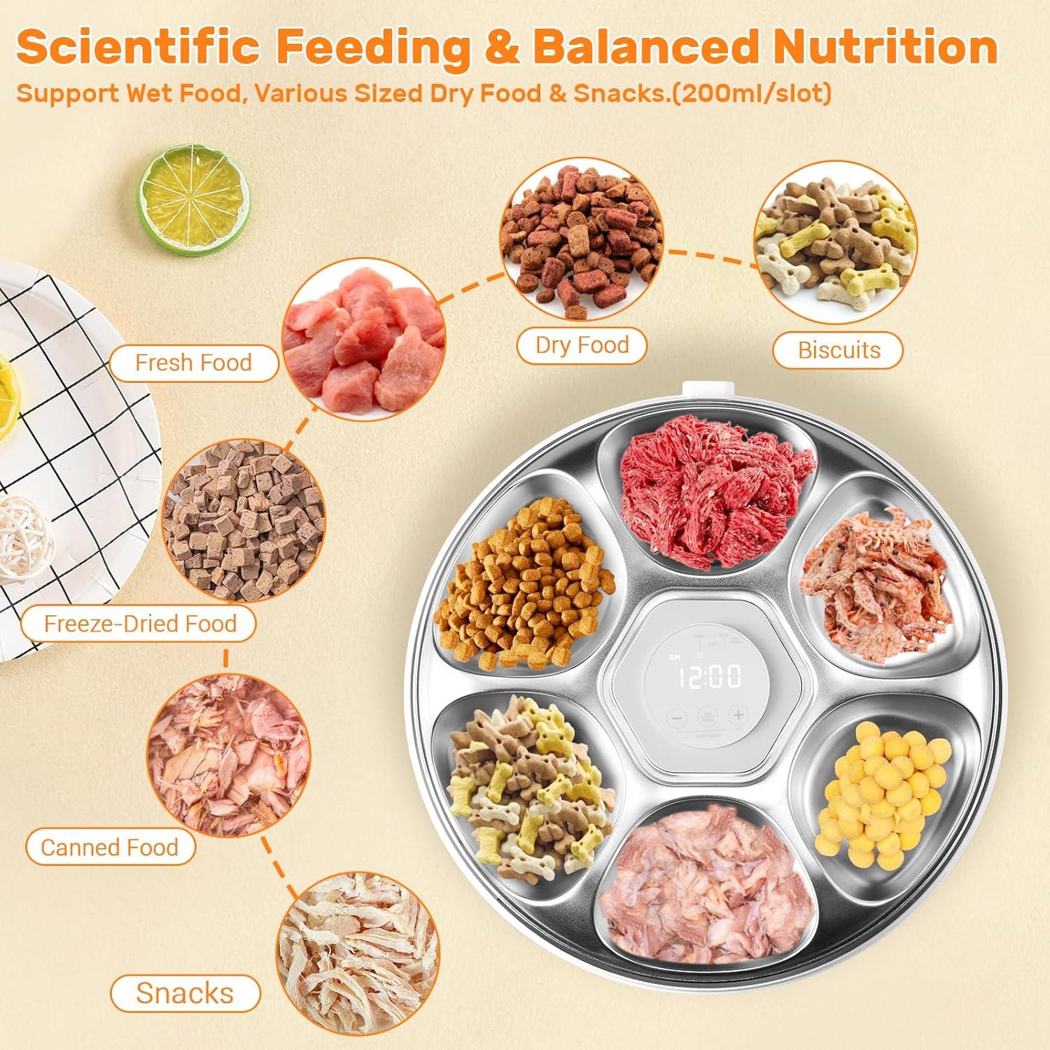 Dispensador Automático de Comida GAMKII 6 Comidas Acero Inoxidable