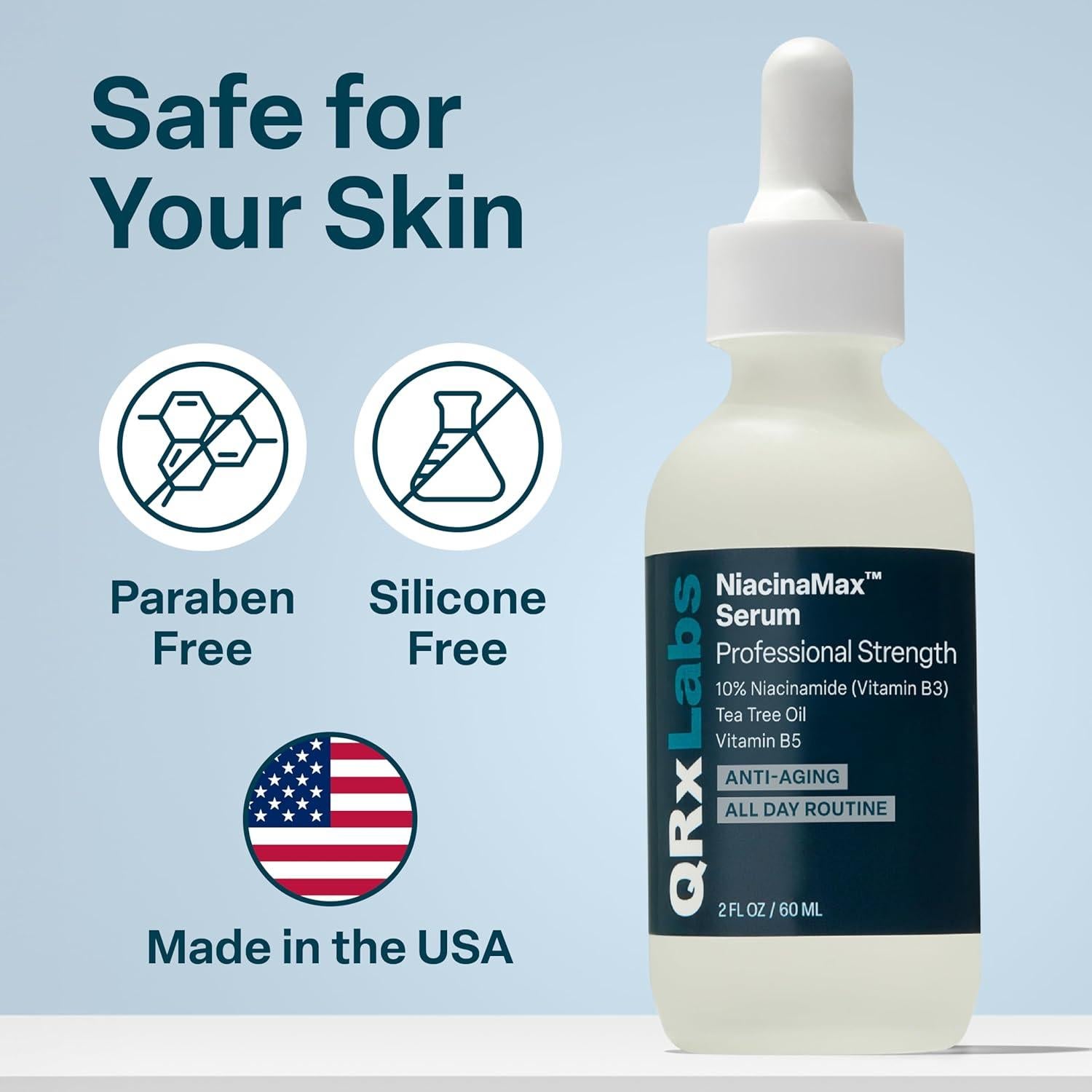 Suero NiacinaMax 10% Niacinamida QRxLabs 60 ml - Reduce Poros