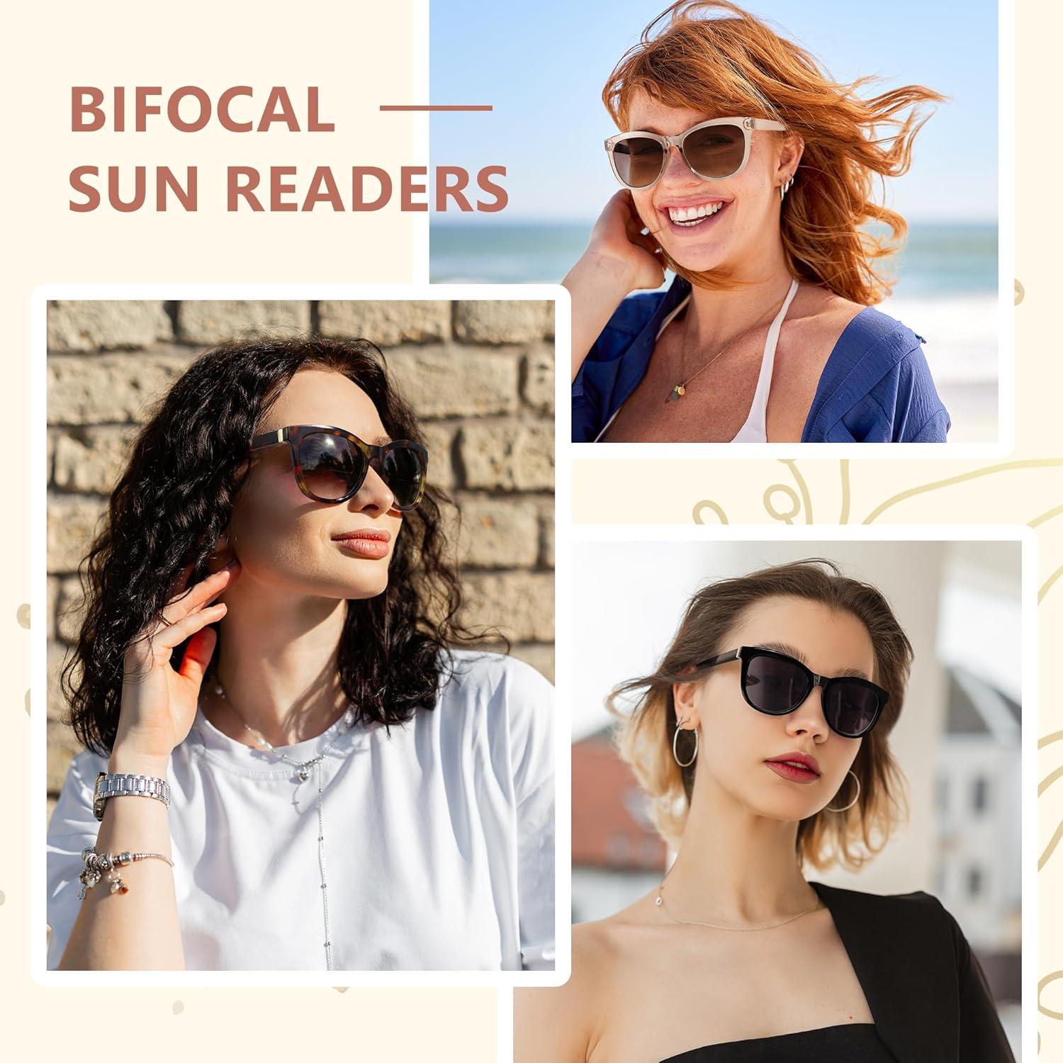 Gafas de Sol Bifocal de Lectura UV400 para Mujeres