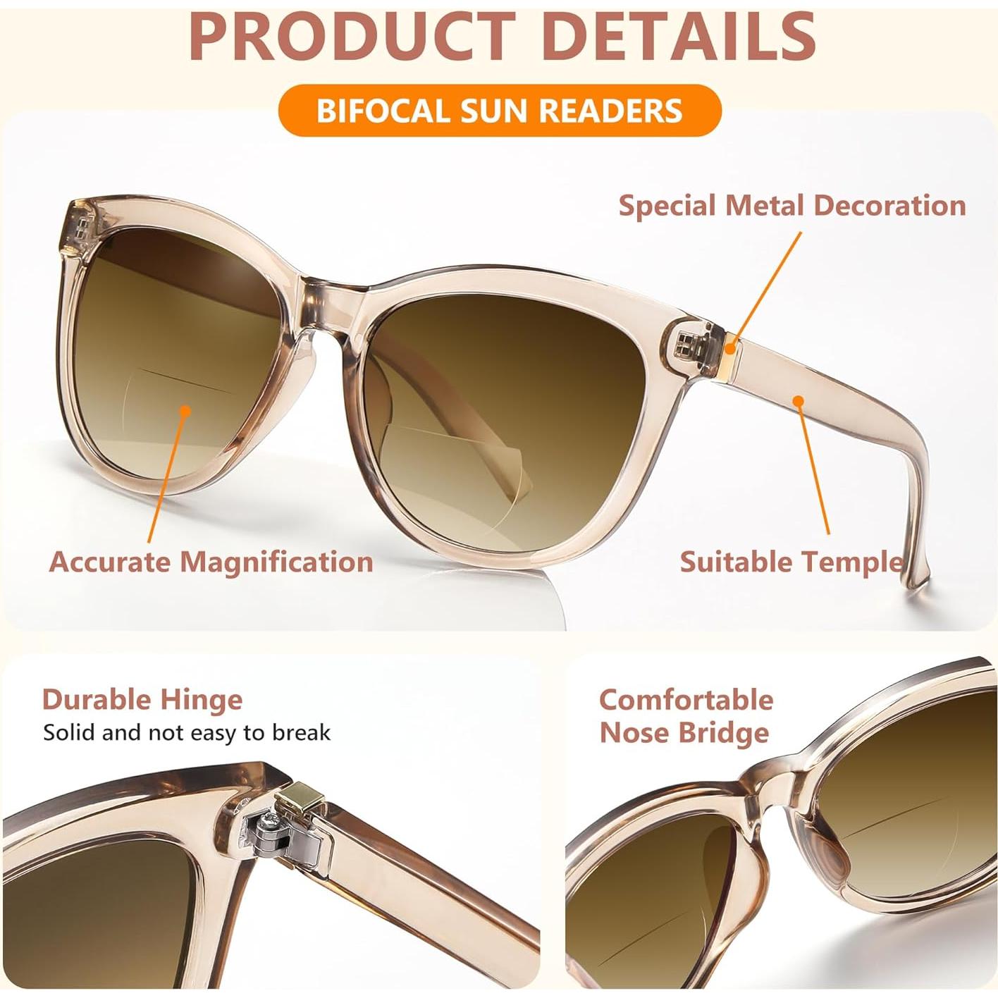 Gafas de Sol Bifocal de Lectura UV400 para Mujeres