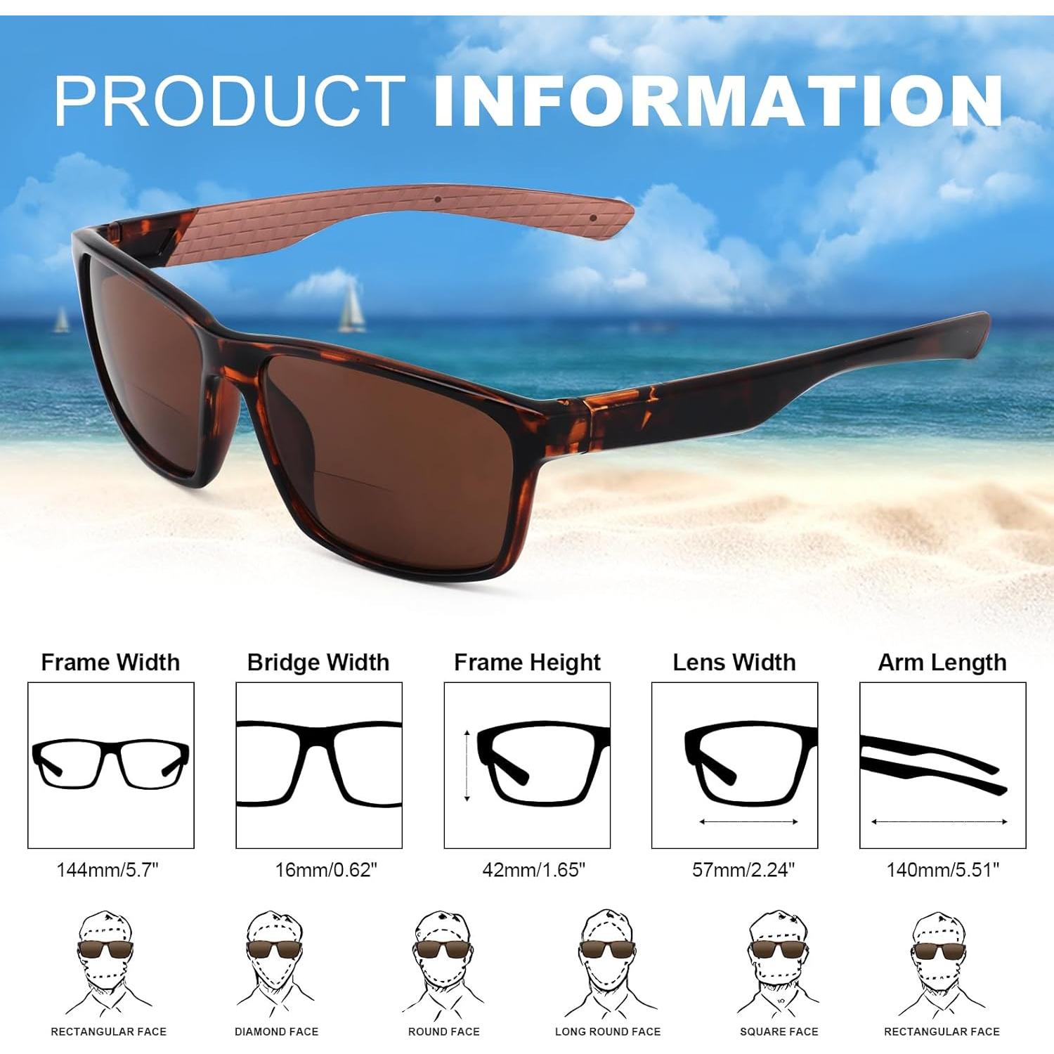 Gafas de Sol Bifocales Missfive 2 Pack UV400 1.5x