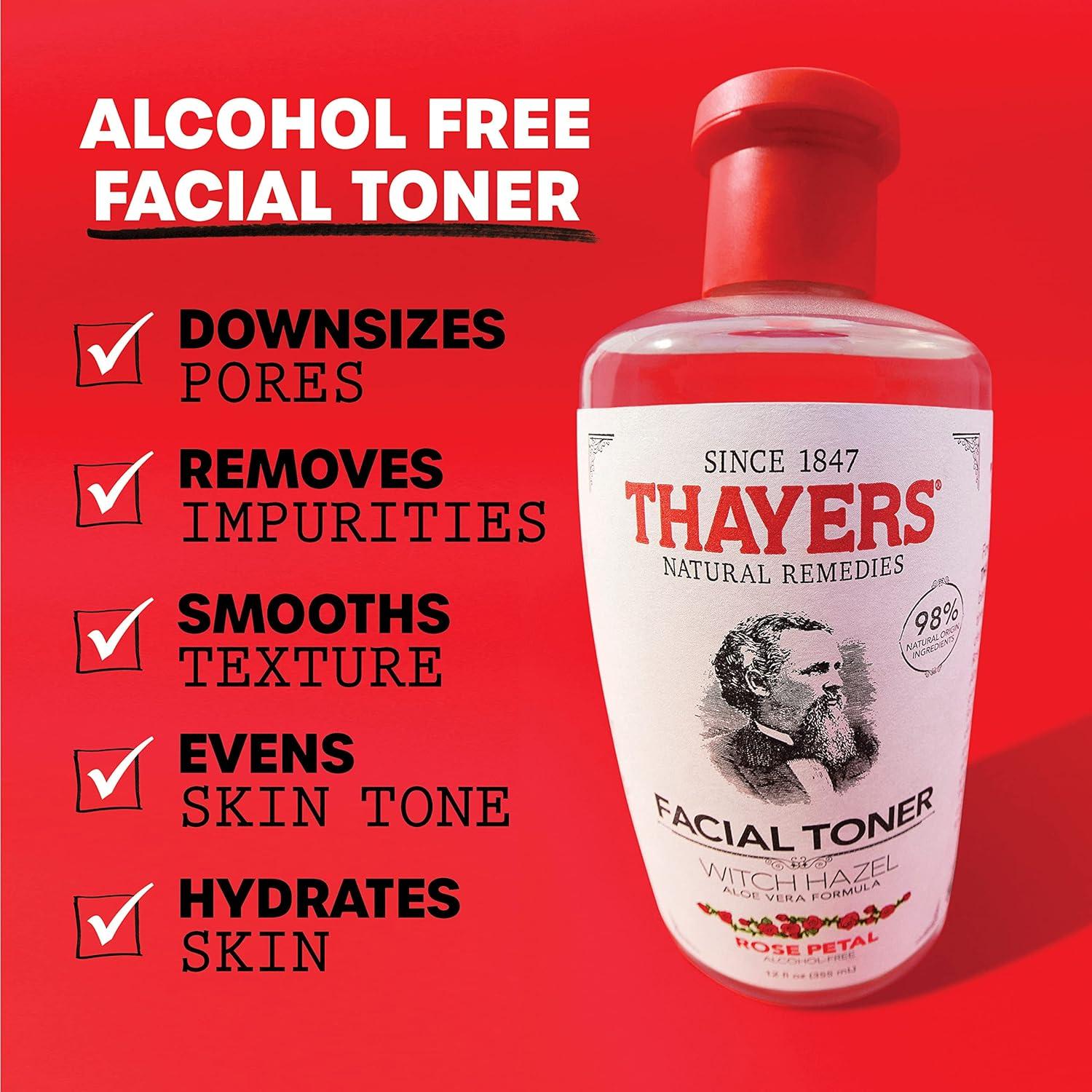 Dúo de Cuidado Facial Thayers: Tónico Rosa 355 ml + Limpiador pH 236 ml