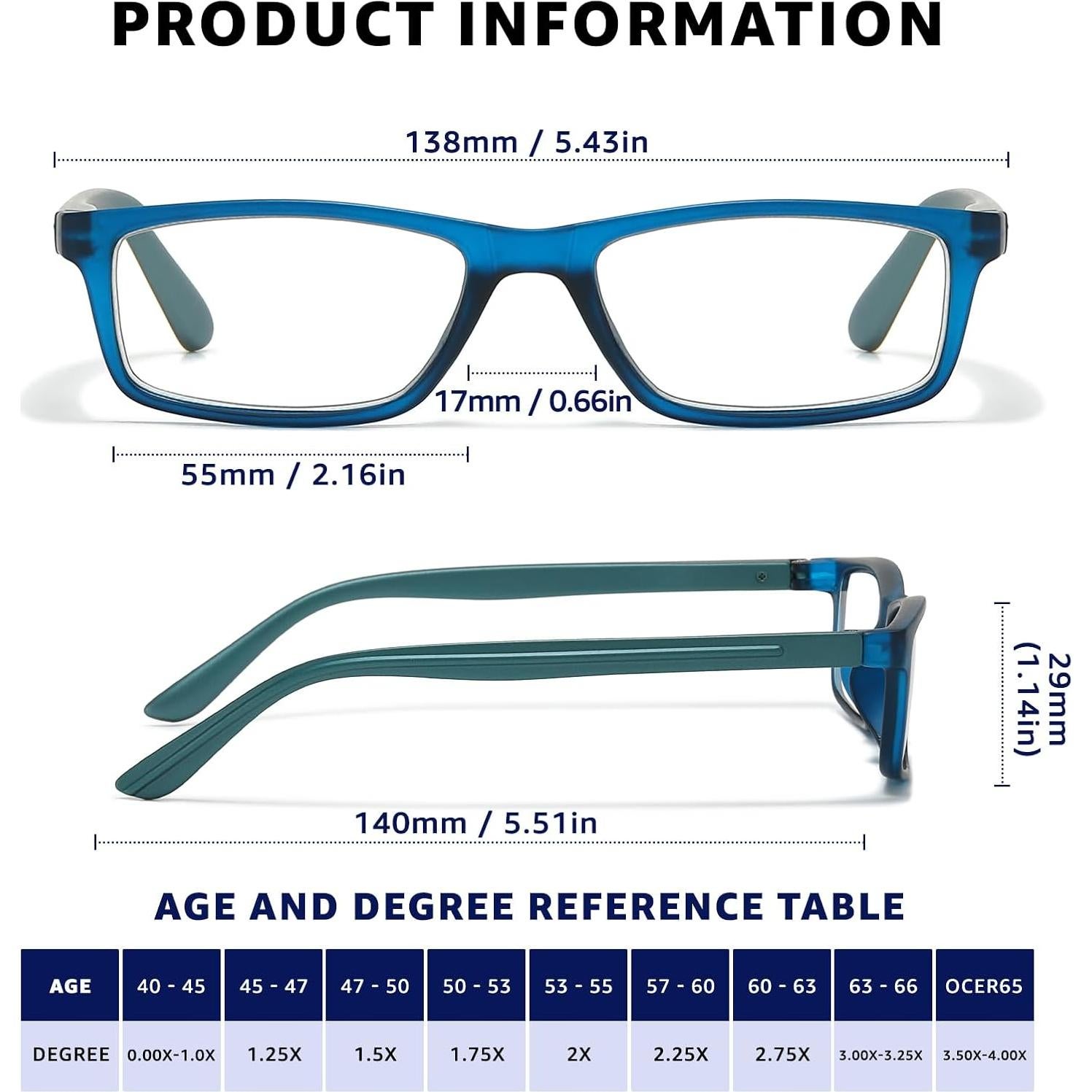 Gafas de lectura fotocromáticas LVIOE 2.0x protección UV