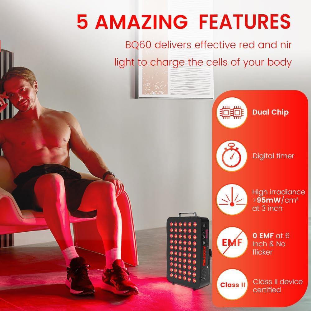 Terapia de Luz Roja Bestqool X60 105W para Cuerpo y Cara