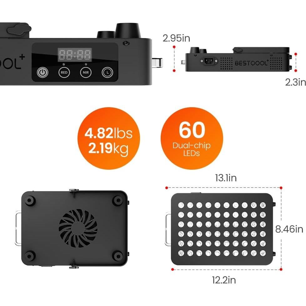 Terapia de Luz Roja Bestqool X60 105W para Cuerpo y Cara