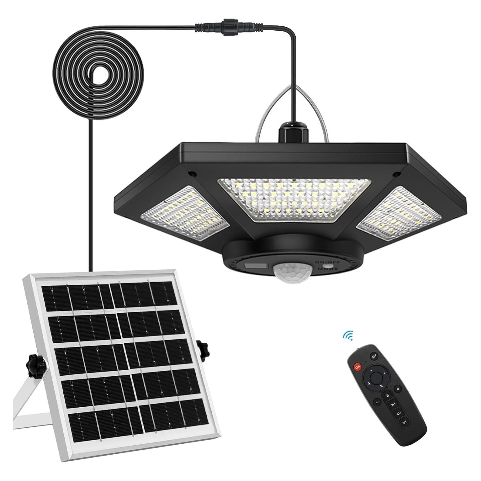 Luz Solar AEQ 360° con Control Remoto y Sensor de Movimiento