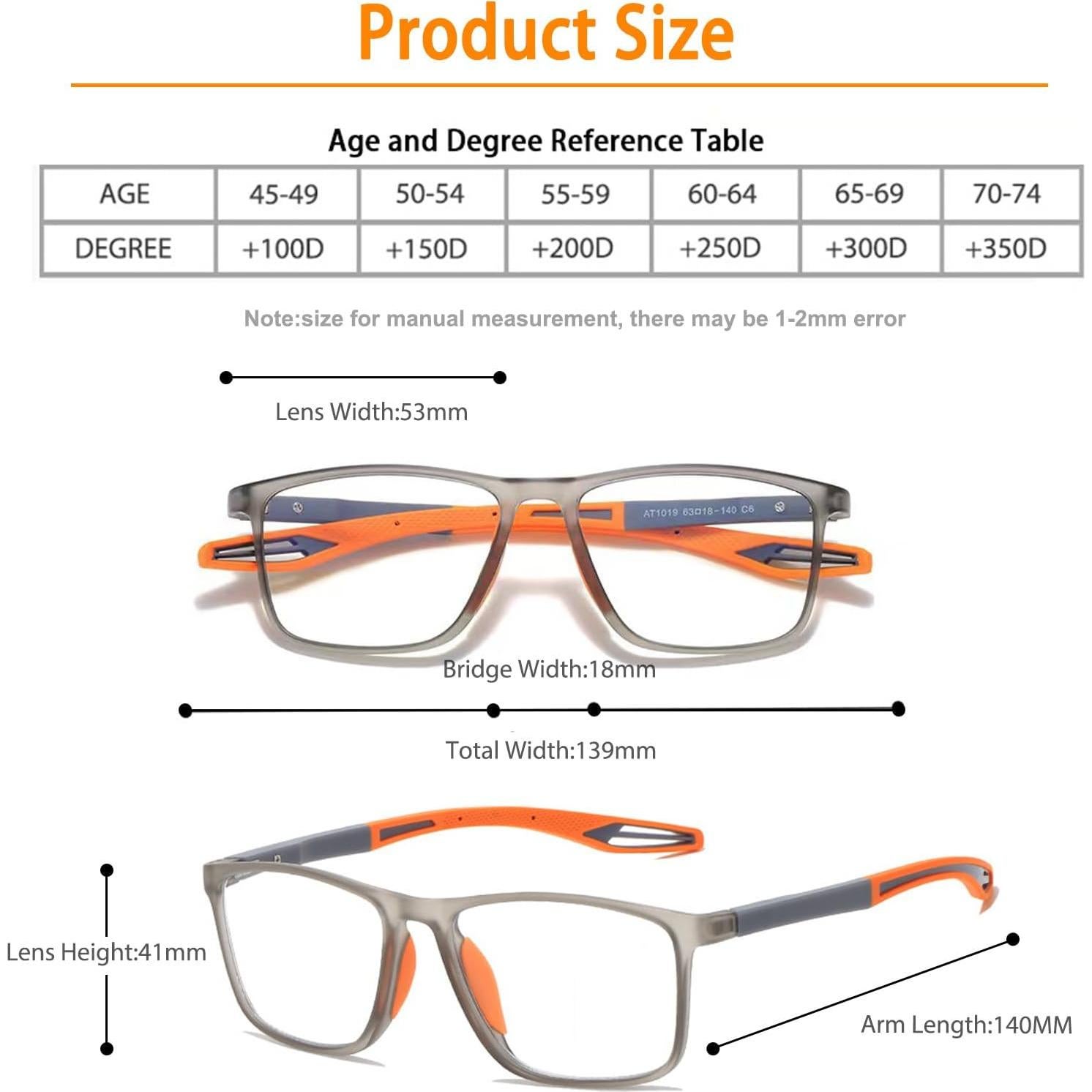 Gafas de Lectura Multifocal Progresivas Kissoul Naranja