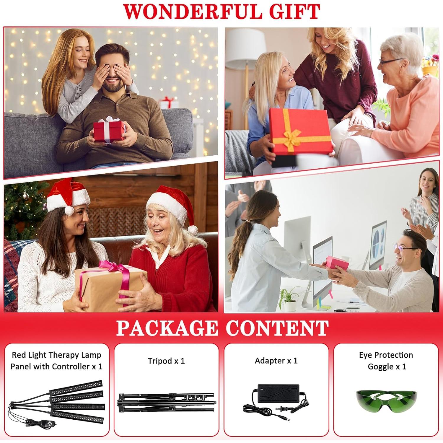 Lámpara de Terapia de Luz Roja 4 Cabezas 660nm 850nm Ajustable