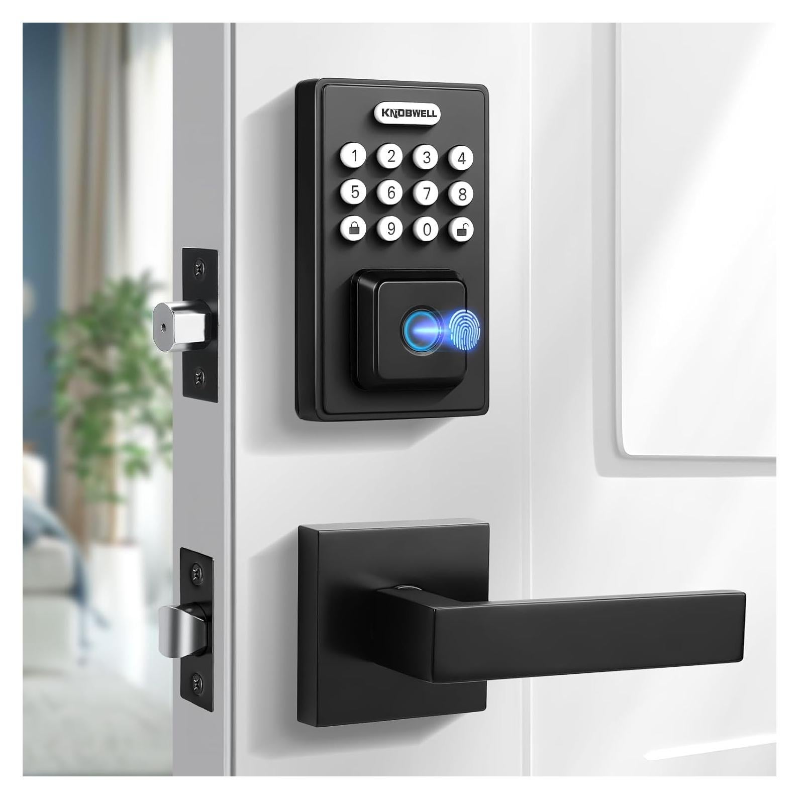 Cerradura Inteligente KNOBWELL Biométrica con Herraje de Palanca