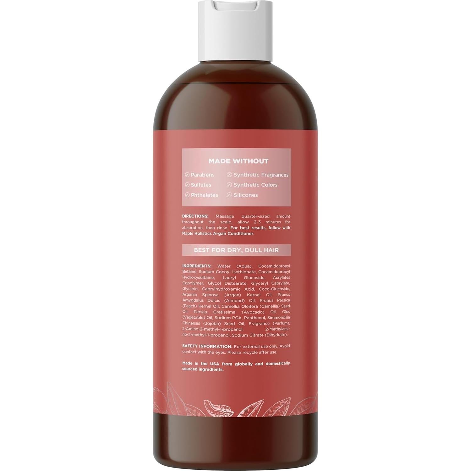 Champú de Aceite de Argán Maple Holistics 454g Sin Sulfatos
