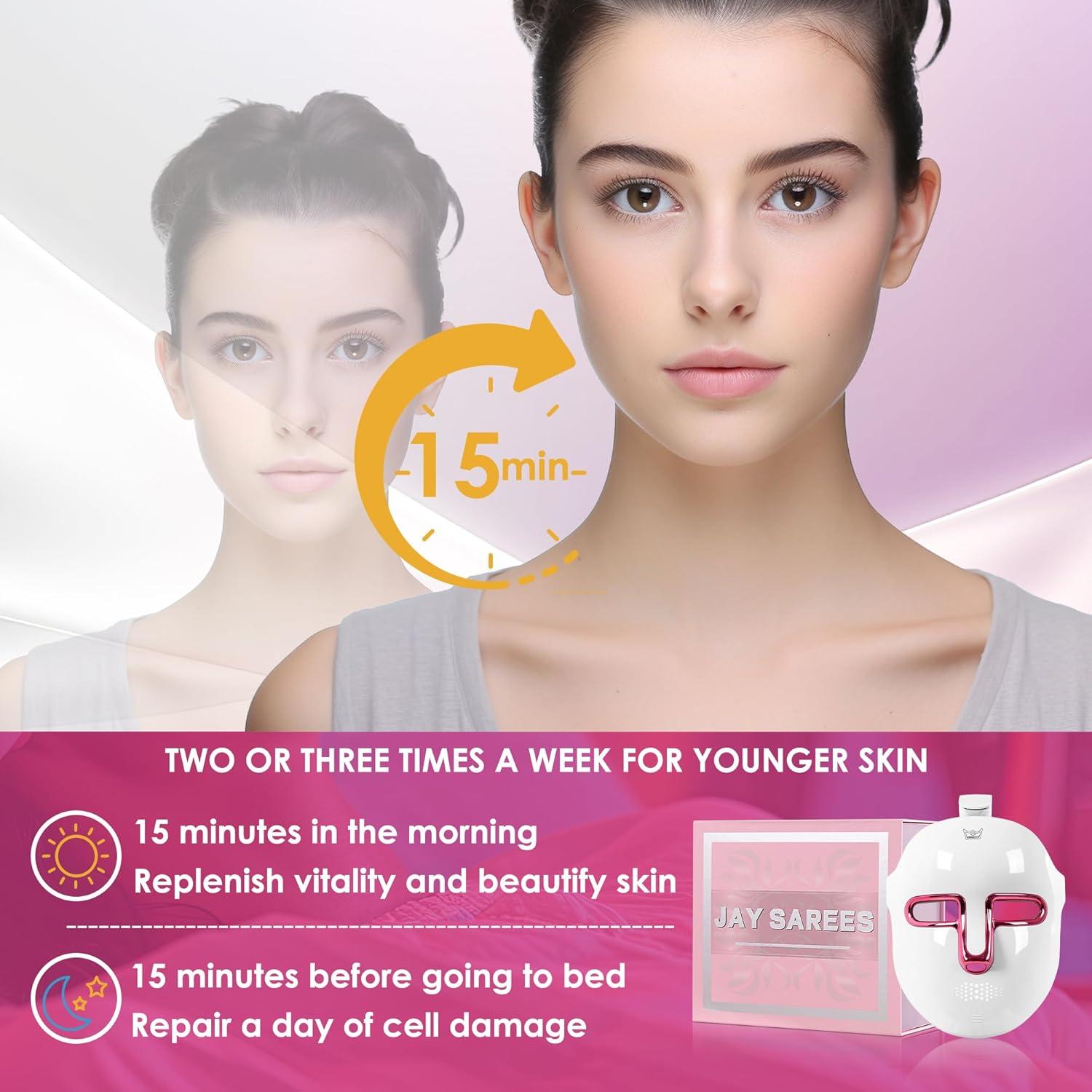 Máscara Facial LED JAY SAREES 7 Colores Cuidado Piel