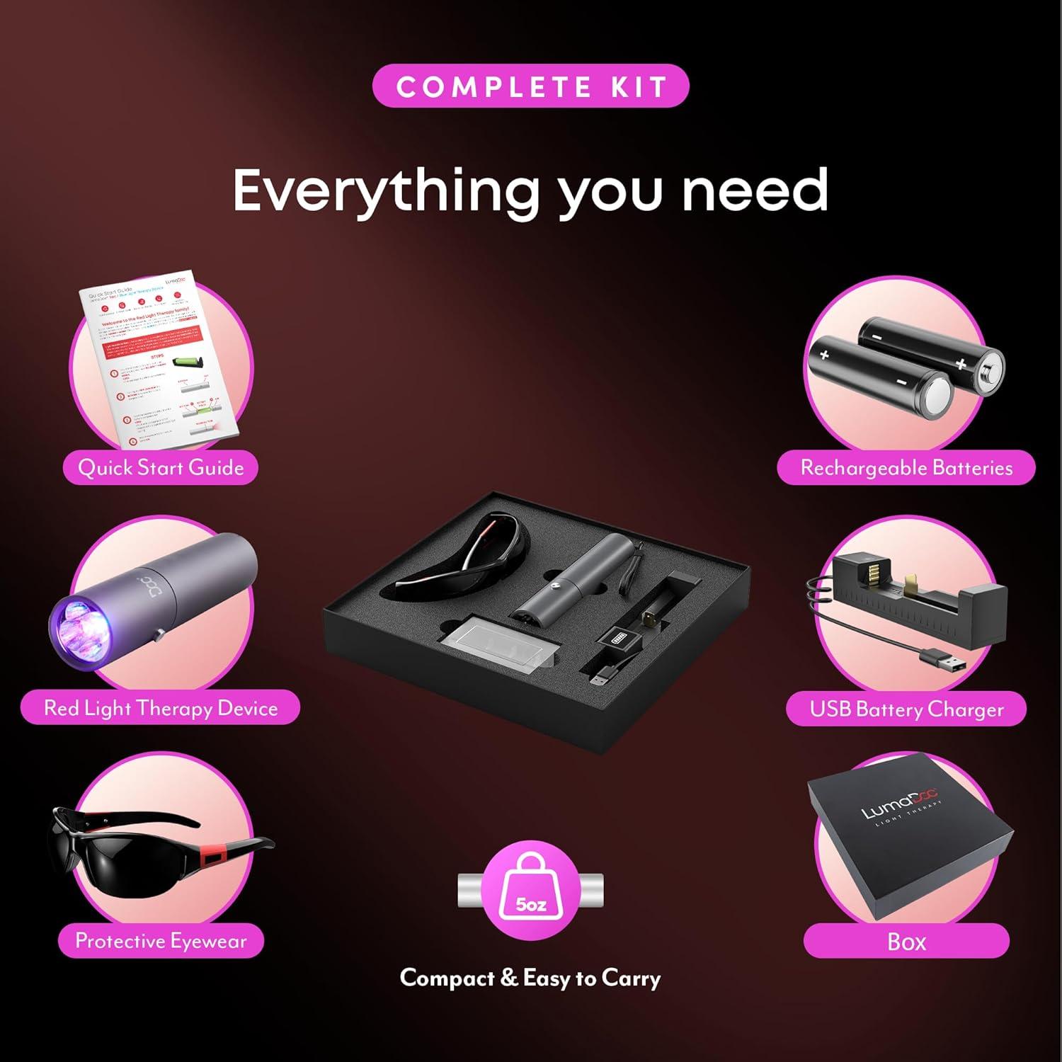 Antorcha Terapia Luz Roja LumaDoc Luz Azul e Infrarroja