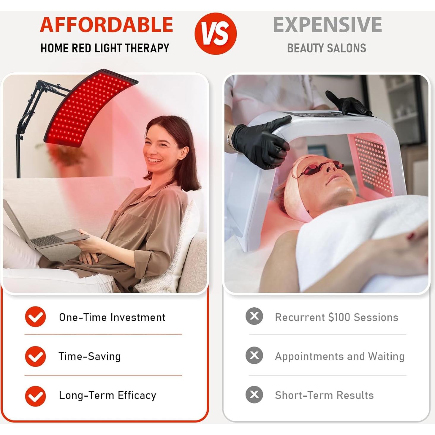 Lámpara de Terapia de Luz Roja Doinart 660nm y 850nm Ajustable