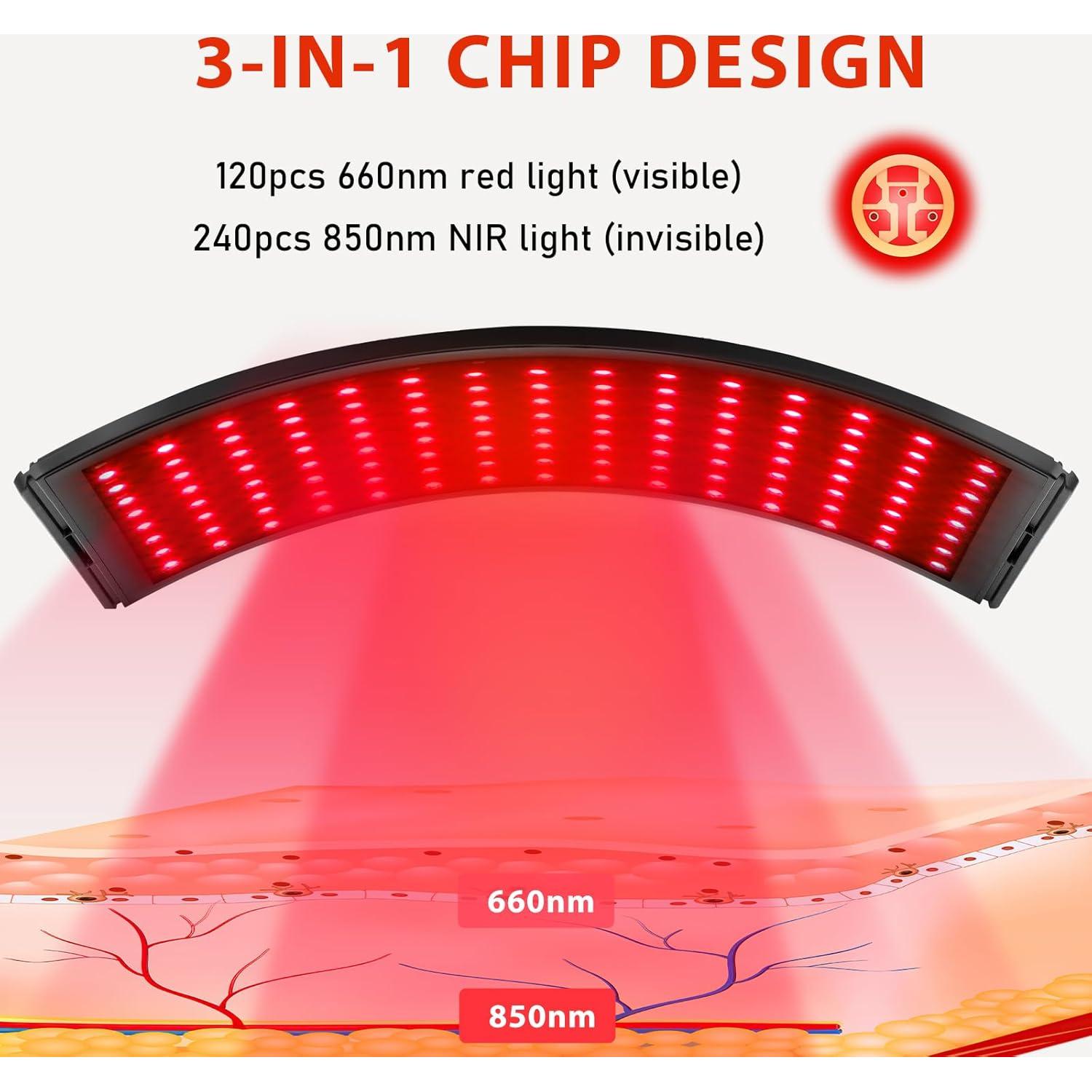 Lámpara de Terapia de Luz Roja Doinart 660nm y 850nm Ajustable