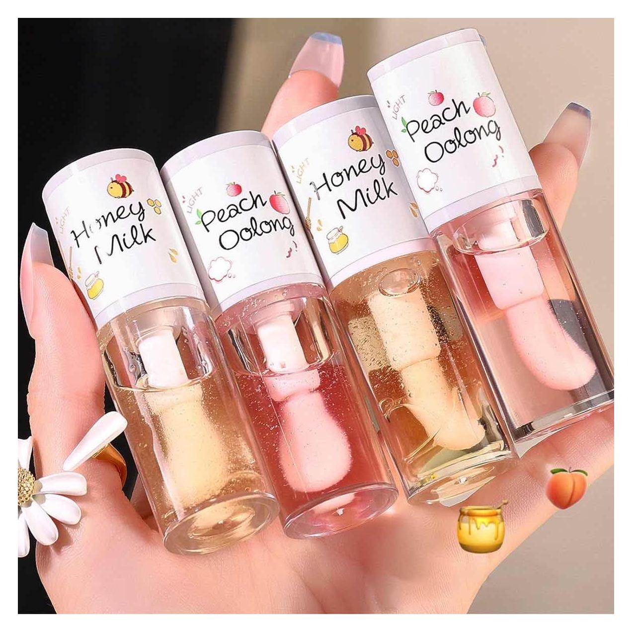 4 Piezas Aceite Labial Hidratante Baorder 28g Transparente