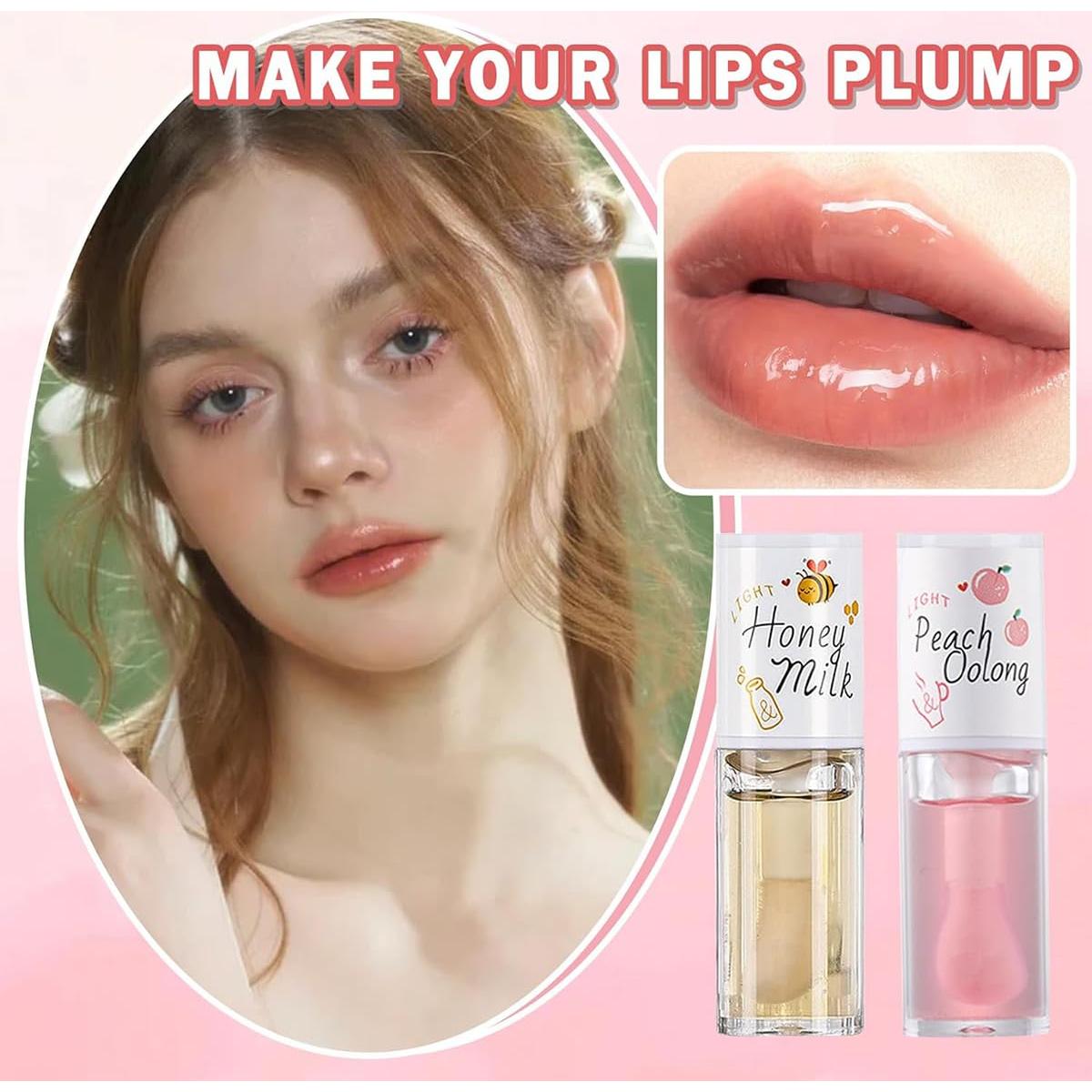 4 Piezas Aceite Labial Hidratante Baorder 28g Transparente