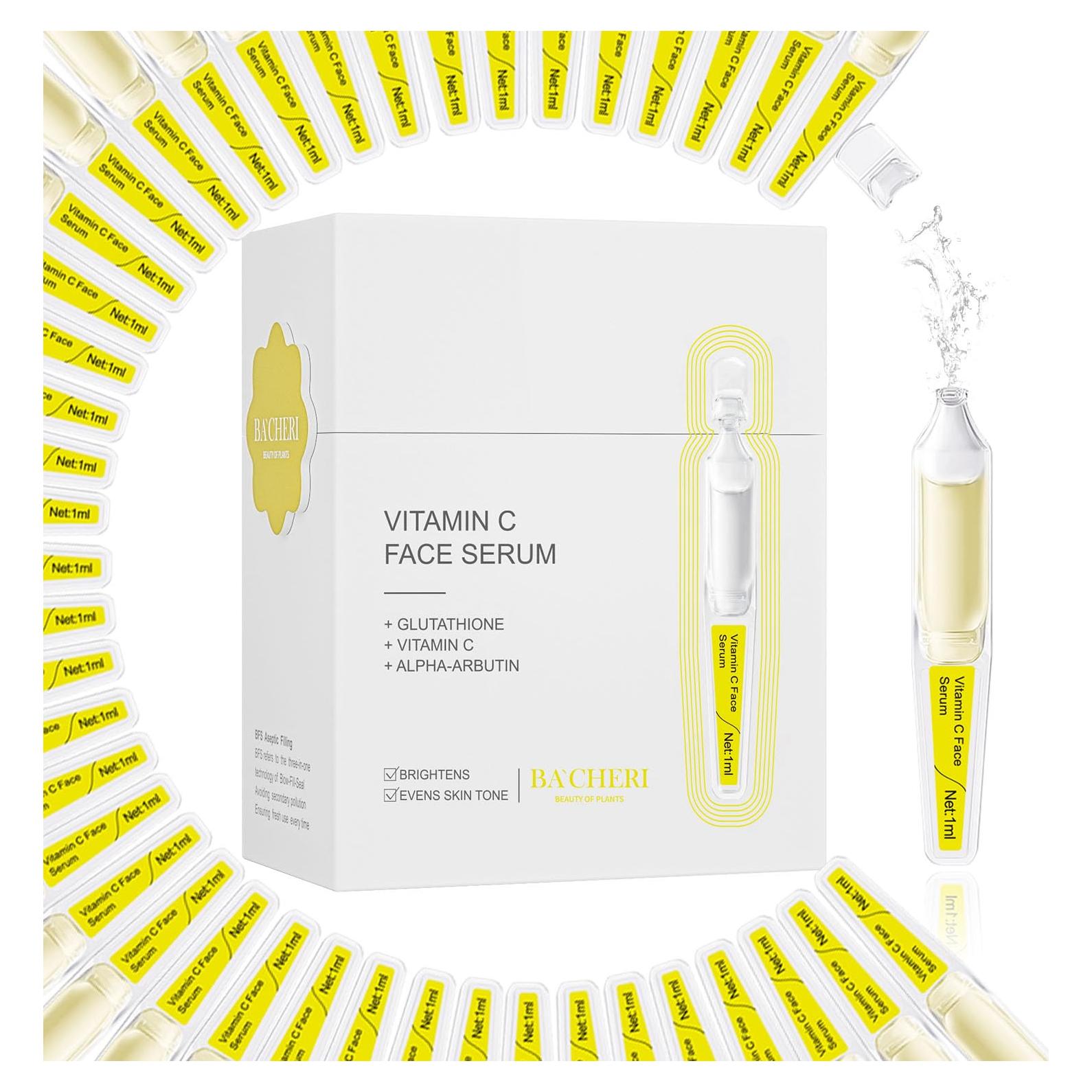 Suero Facial BACHERI Vitamina C y Ácido Hialurónico 15 Ampollas