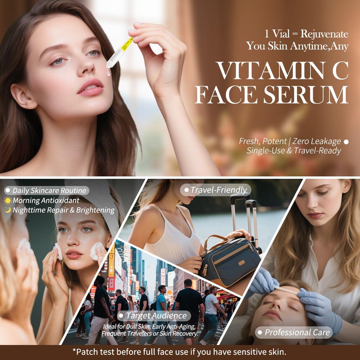 Suero Facial BACHERI Vitamina C y Ácido Hialurónico 15 Ampollas