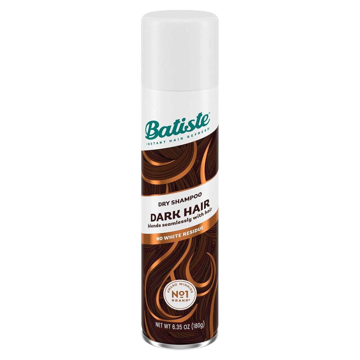 Champú Seco Batiste Oscuro 180 g - Sin Agua, Absorbe Aceite