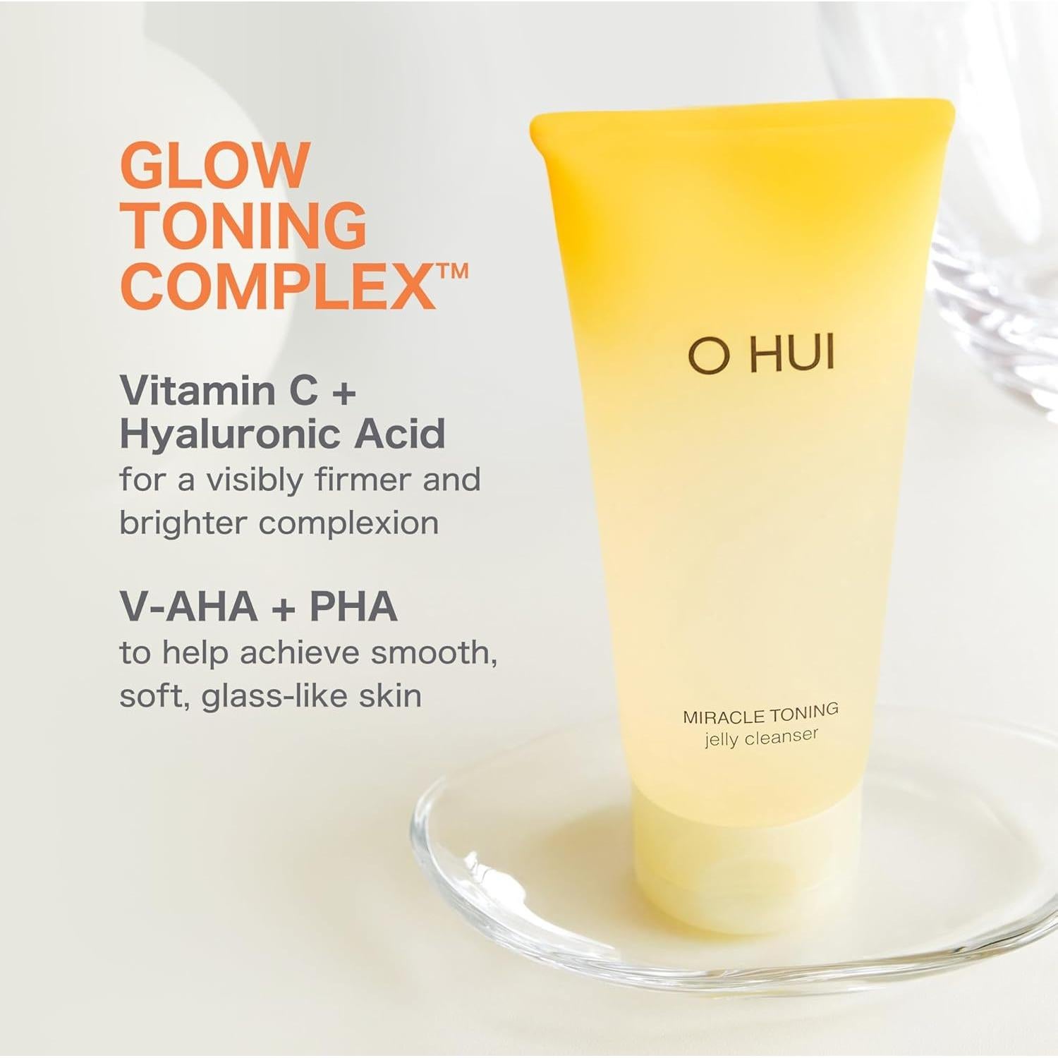 Limpiador Facial O HUI Miracle Toning Jelly 170g - Ácido Hialurónico, Vitamina C