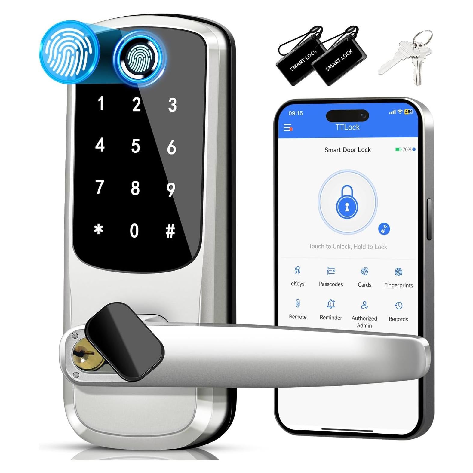 Cerradura Inteligente MSR605 con Teclado y Huella Dactilar