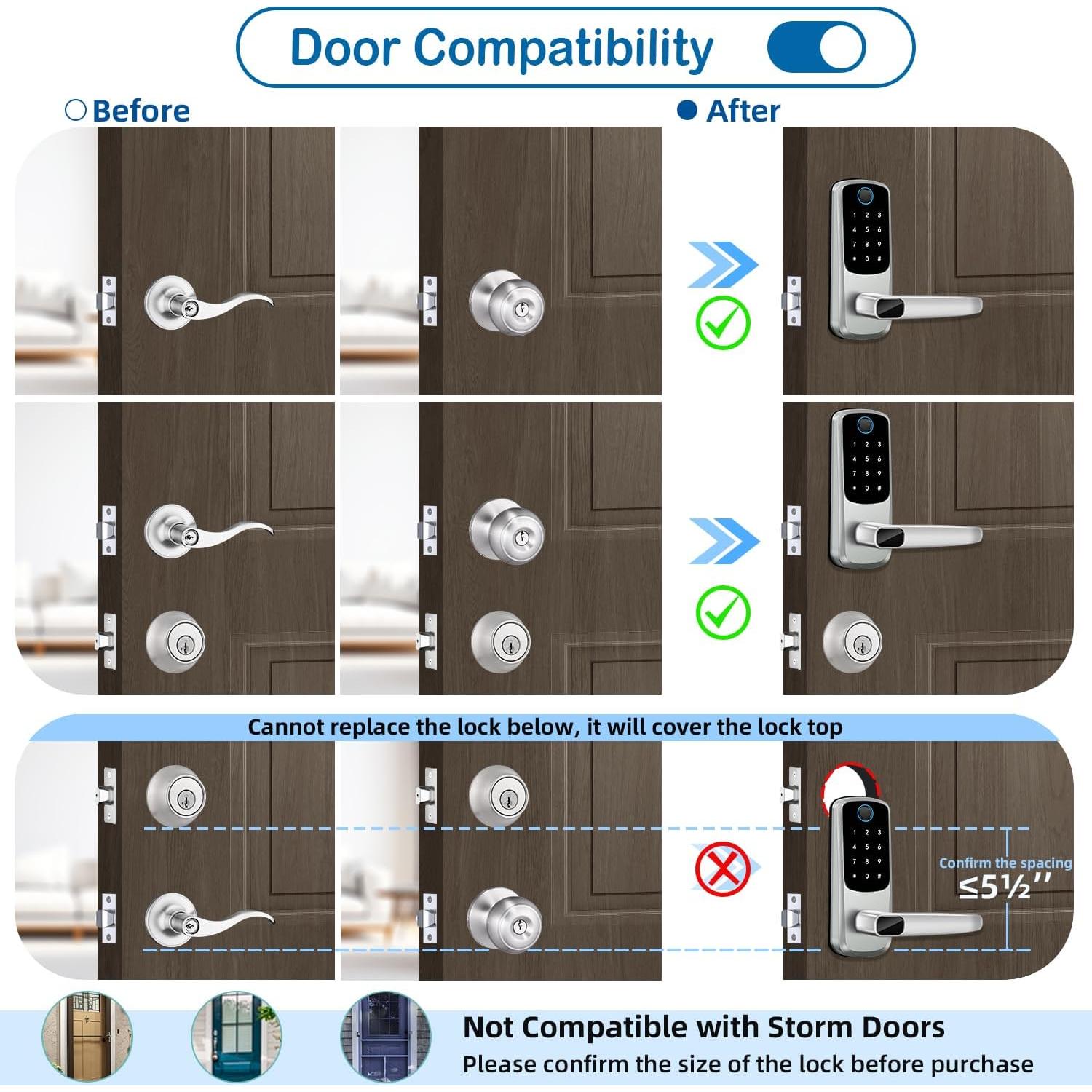 Cerradura Inteligente MSR605 con Teclado y Huella Dactilar