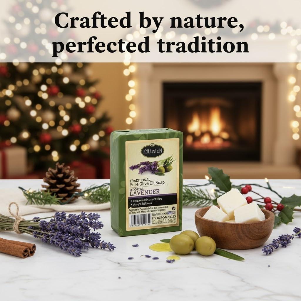 Jabón de Aceite de Oliva Kalliston con Lavanda y Pómez - 4 Unidades