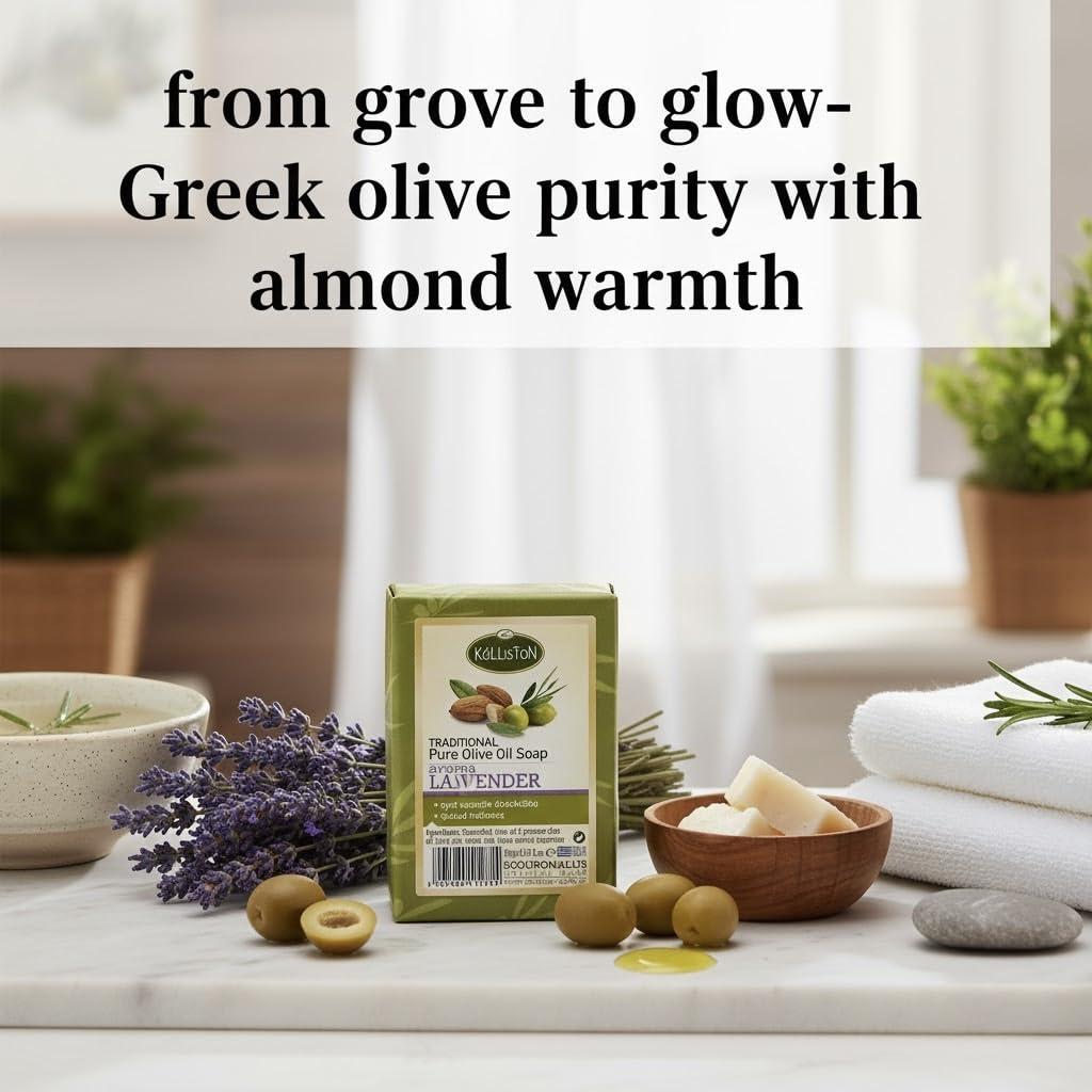 Jabón de Aceite de Oliva Kalliston con Lavanda y Pómez - 4 Unidades